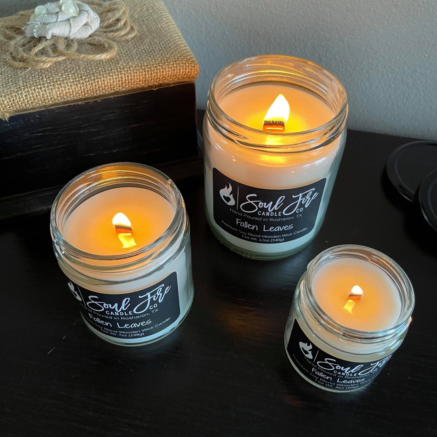 Fallen Leaves Wooden Wick Candle