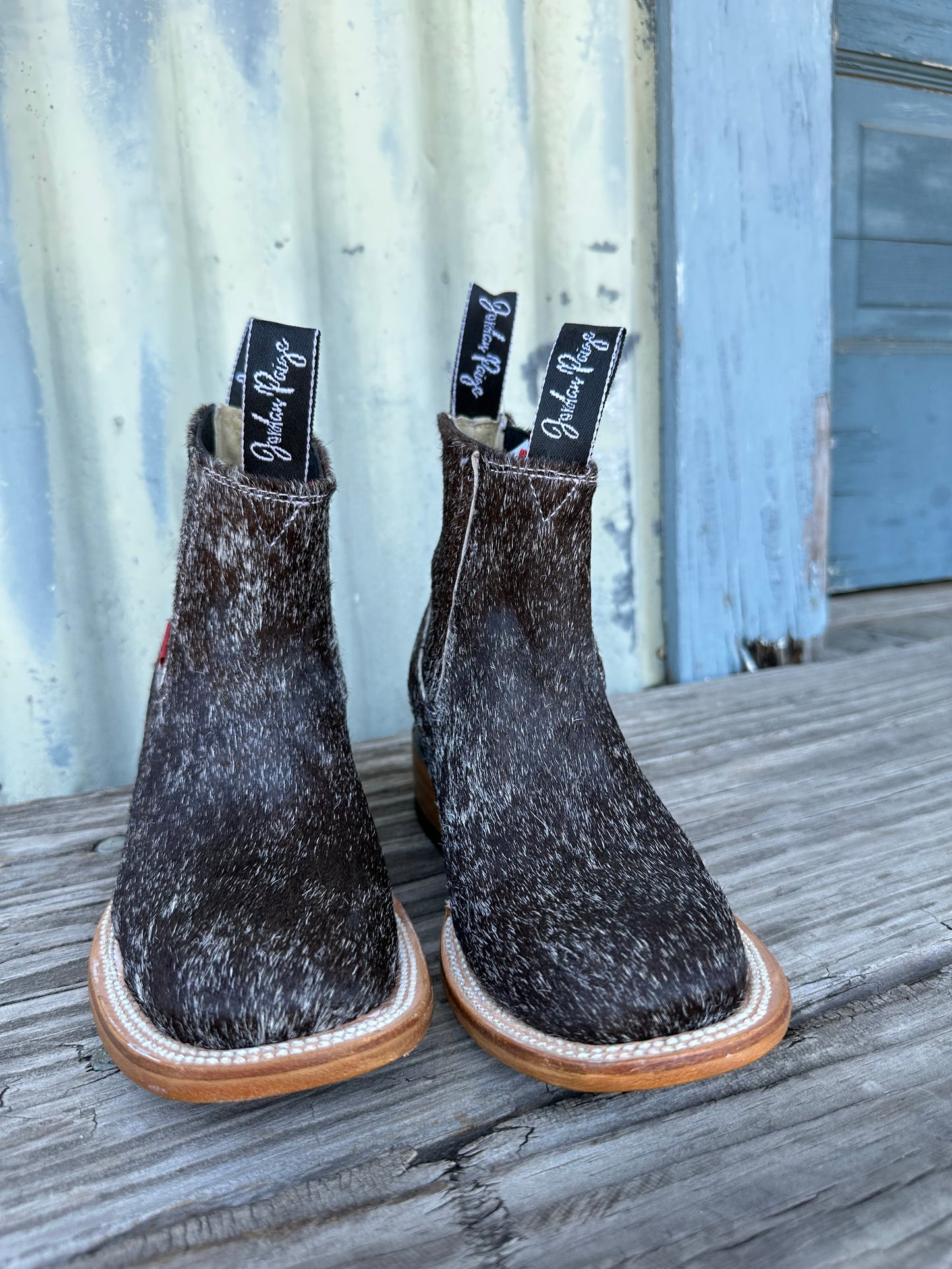 Black/Brown and White Speckled Booties Size: 7