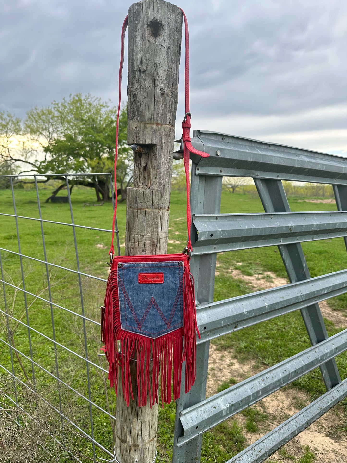 Red Wrangler Fringe Purse