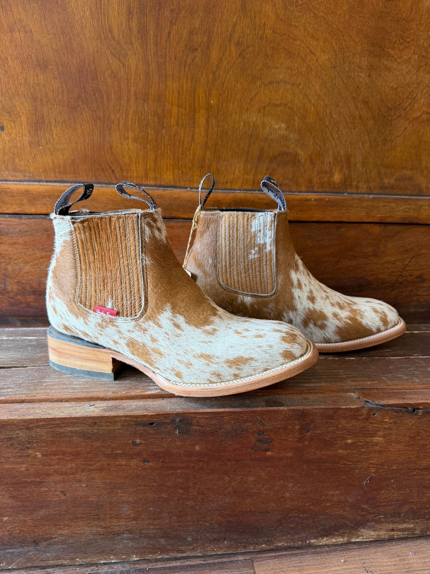 Brown & White Speckled Booties Size: 7.5