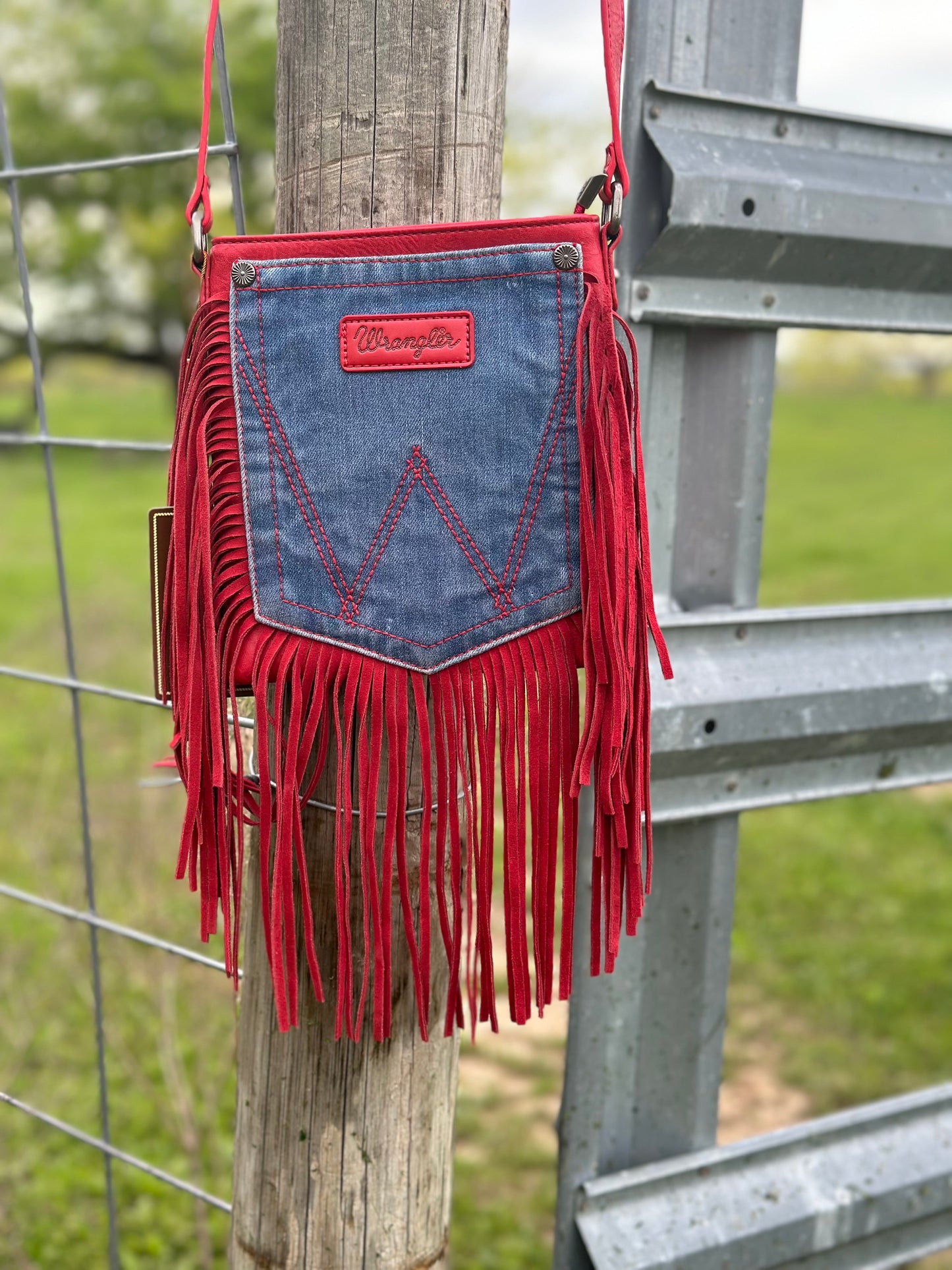 Red Wrangler Fringe Purse