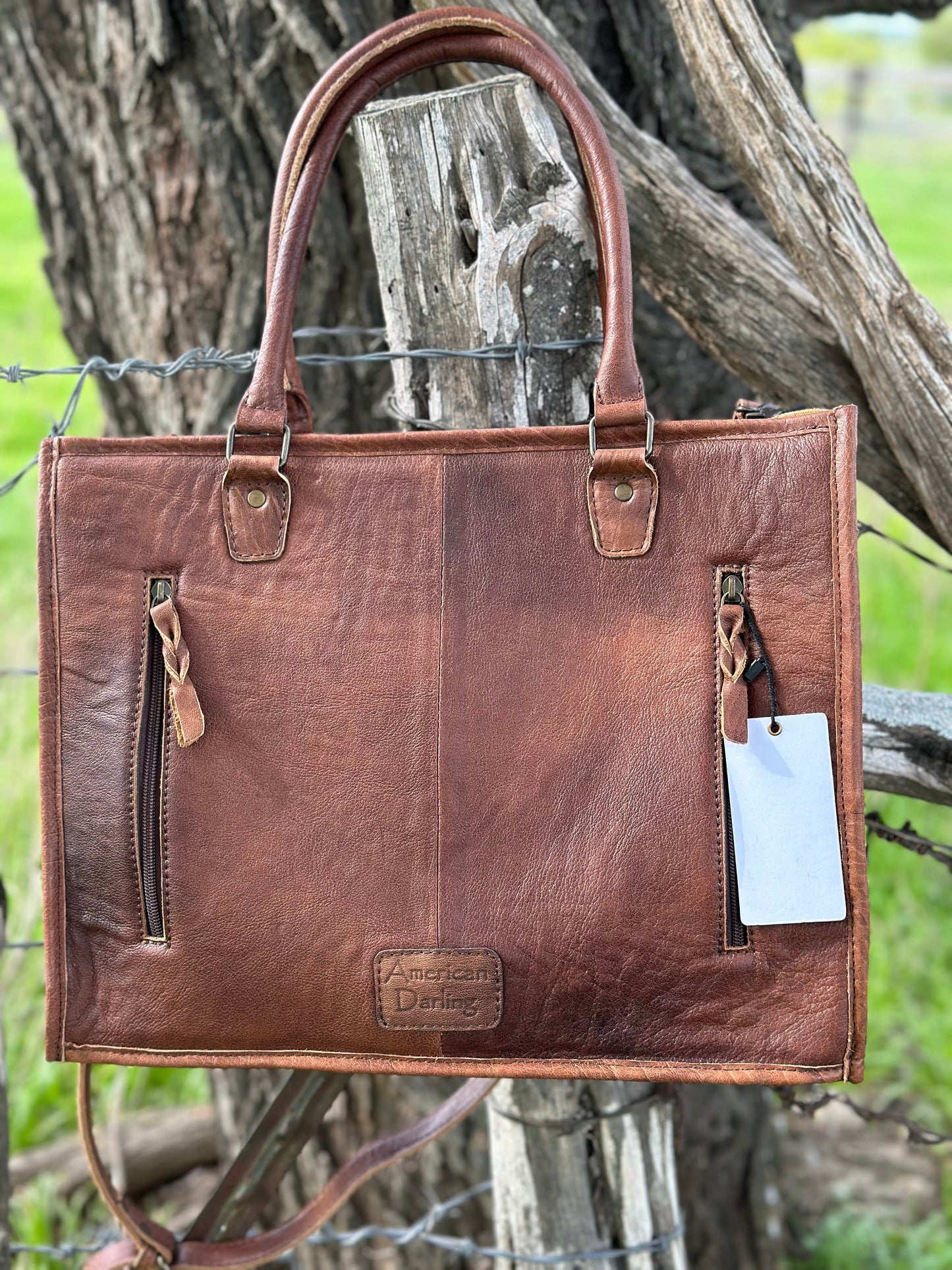 Large Tooled Leather Crossbody/ Tote