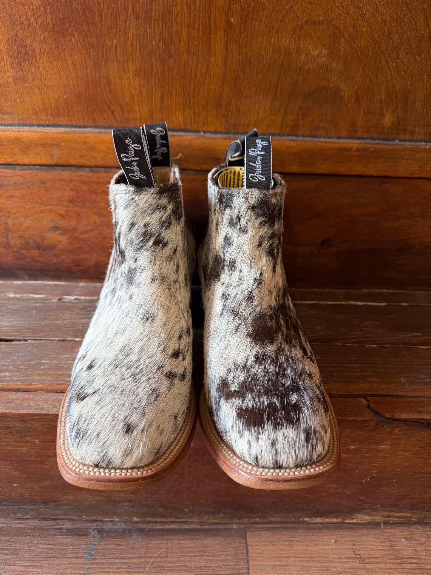 Brown & White Speckled Booties Size: 10.5