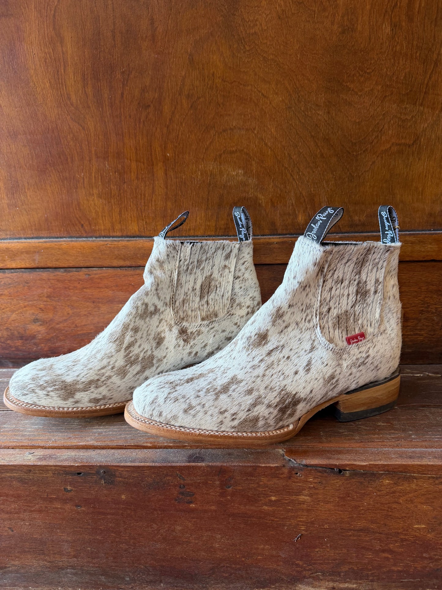 Brown & White Speckled Booties Size: 11