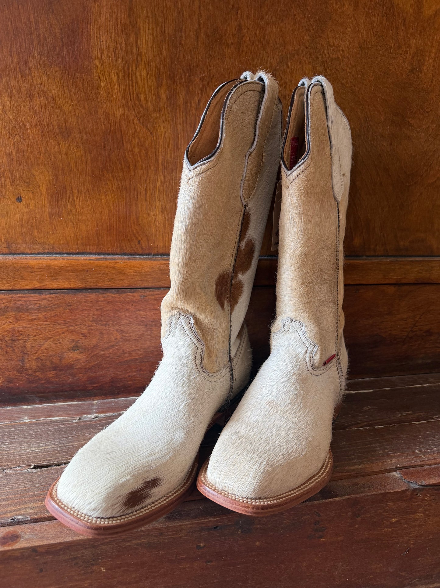 Brown & White Boots Size: 9.5