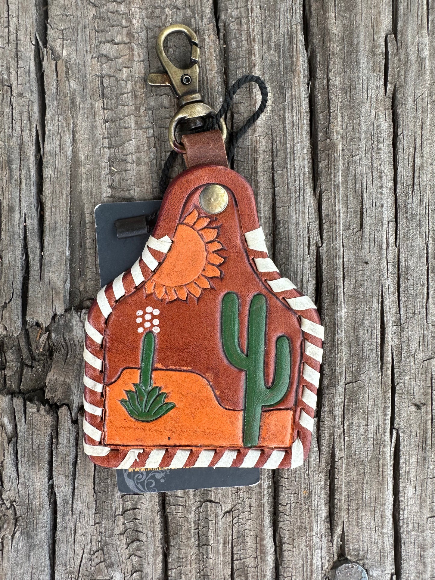 Tooled Cactus Key Chain