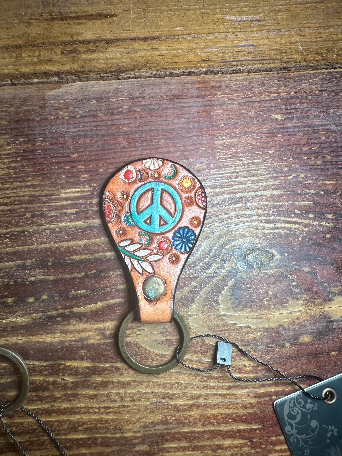 Tooled Peace Key Chain