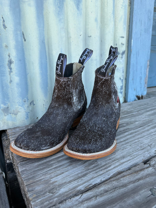 Black/Brown and White Speckled Booties Size: 7