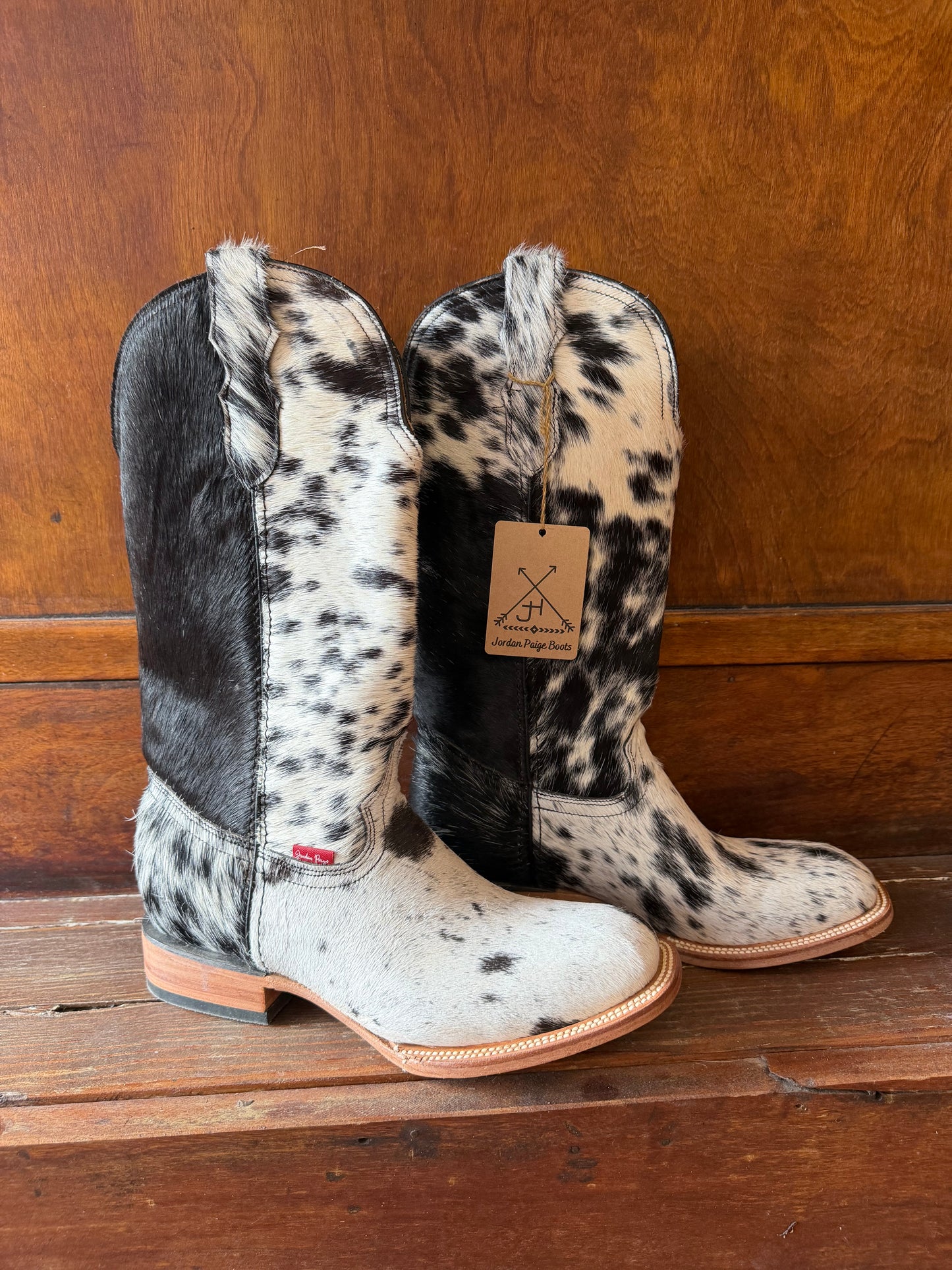 Black & White Speckled Boots Size: 9