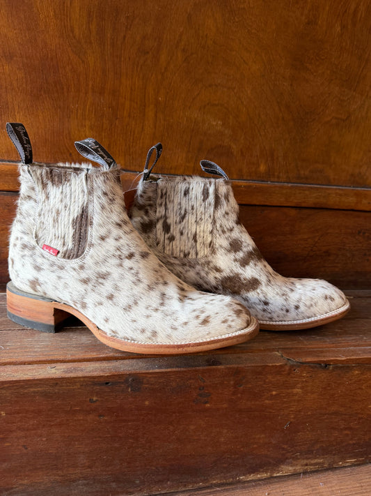 Brown & White Speckled Booties Size: 11.5