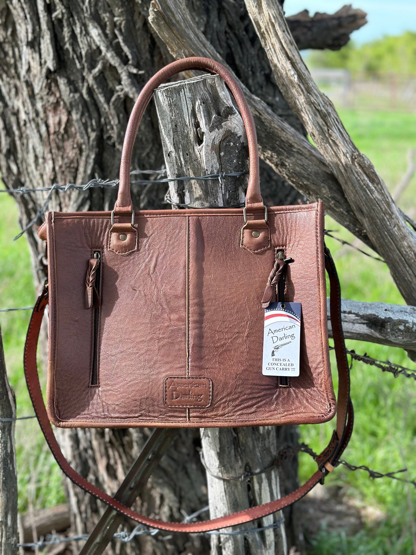 Brown & White Cowhide Crossbody/Tote