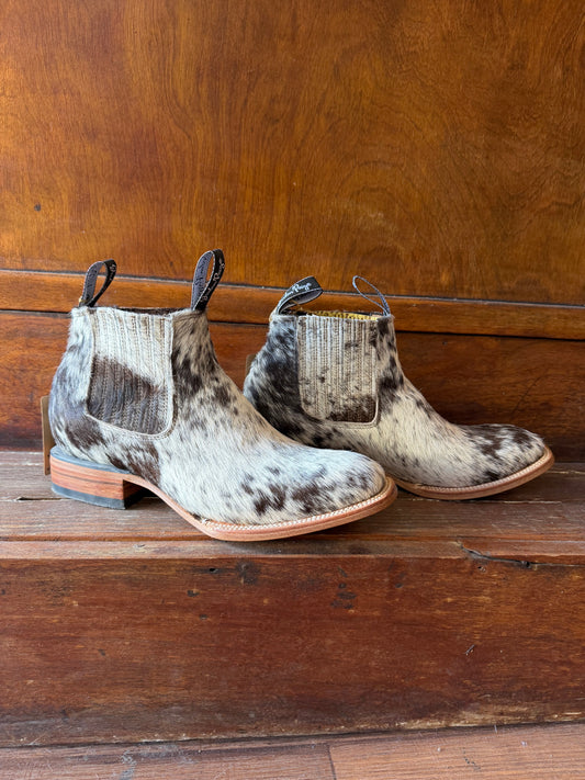 Brown & White Speckled Booties Size: 10.5