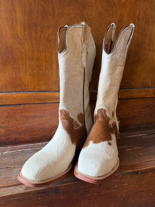 Brown &White Boots Size: 9