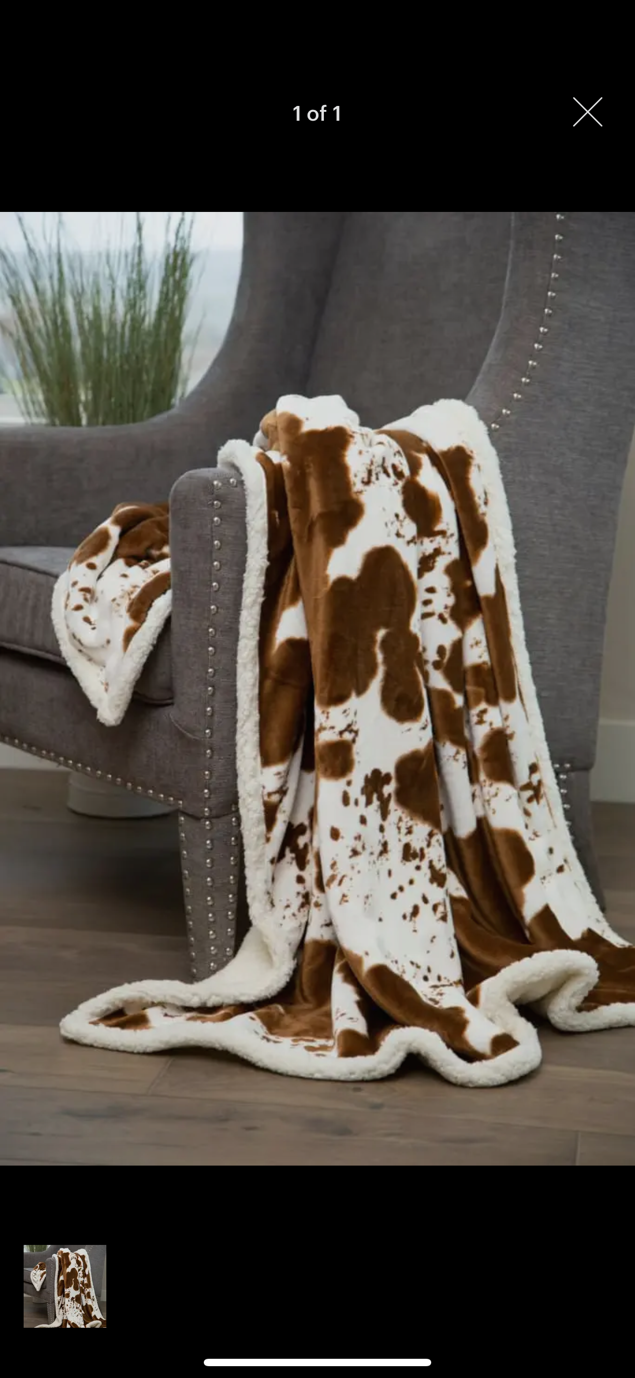 Cowhide Plush Sherpa Throw Blanket