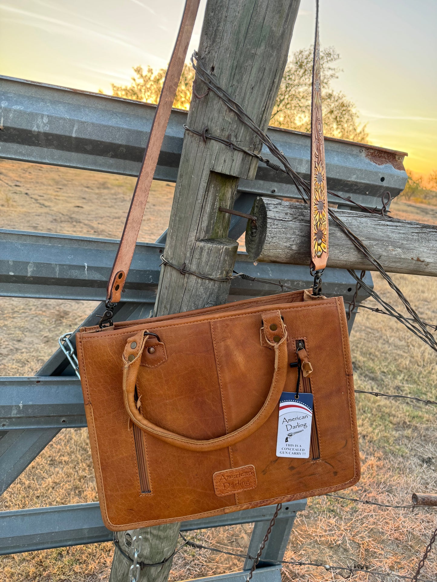 Sunflower Cowhide Tote/ Crossbody