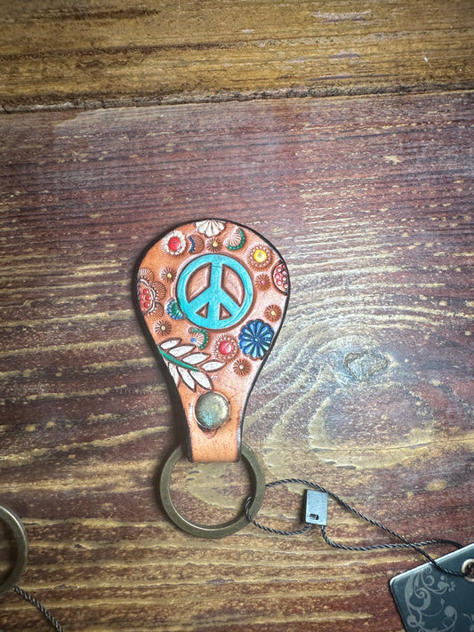 Tooled Peace Key Chain