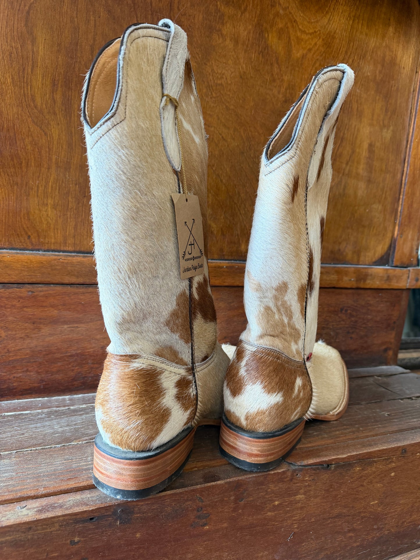 Brown & White Boots Size: 10