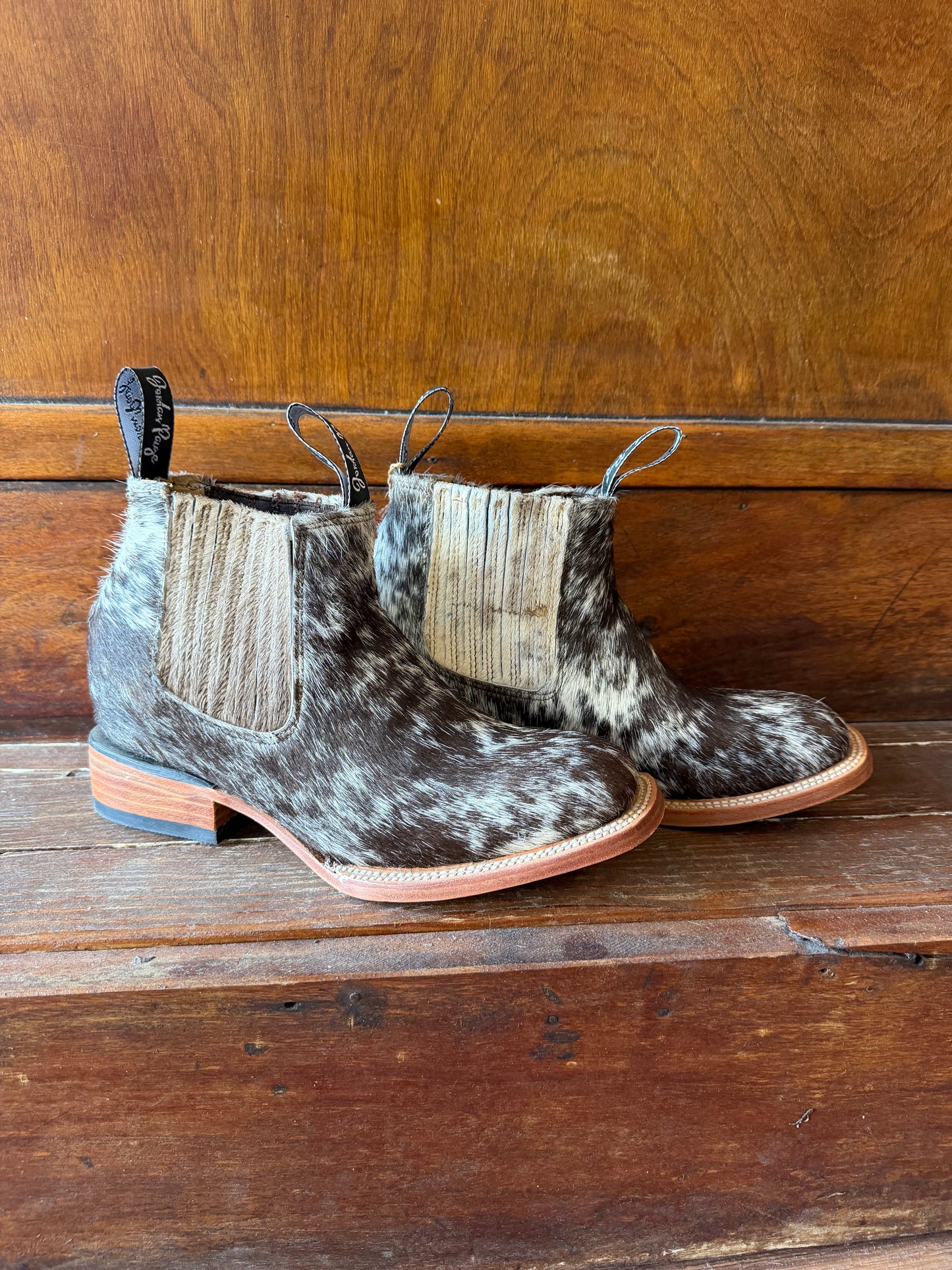 Brown & White Speckled Booties Size: 7