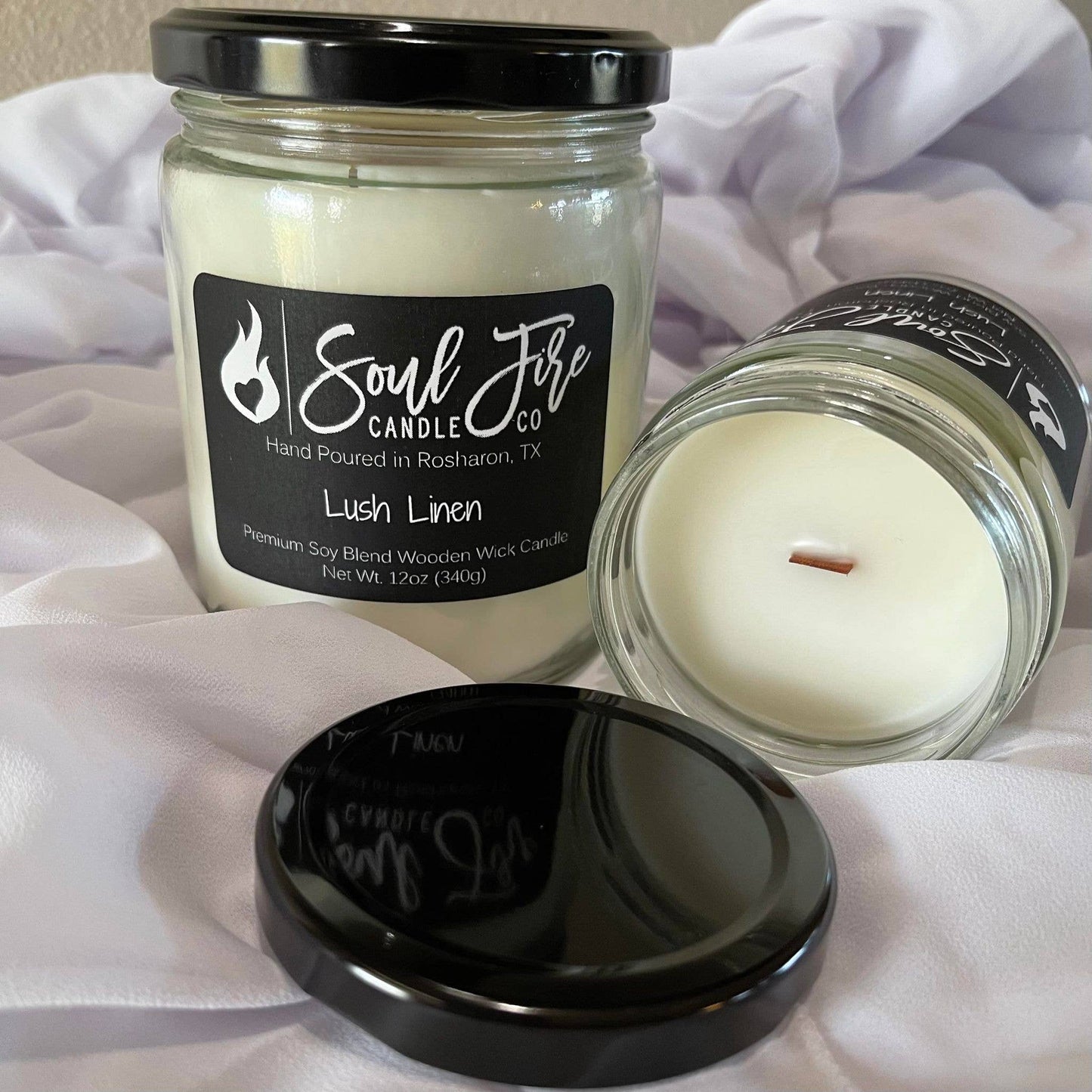 Lush Linen Wooden Wick Candle
