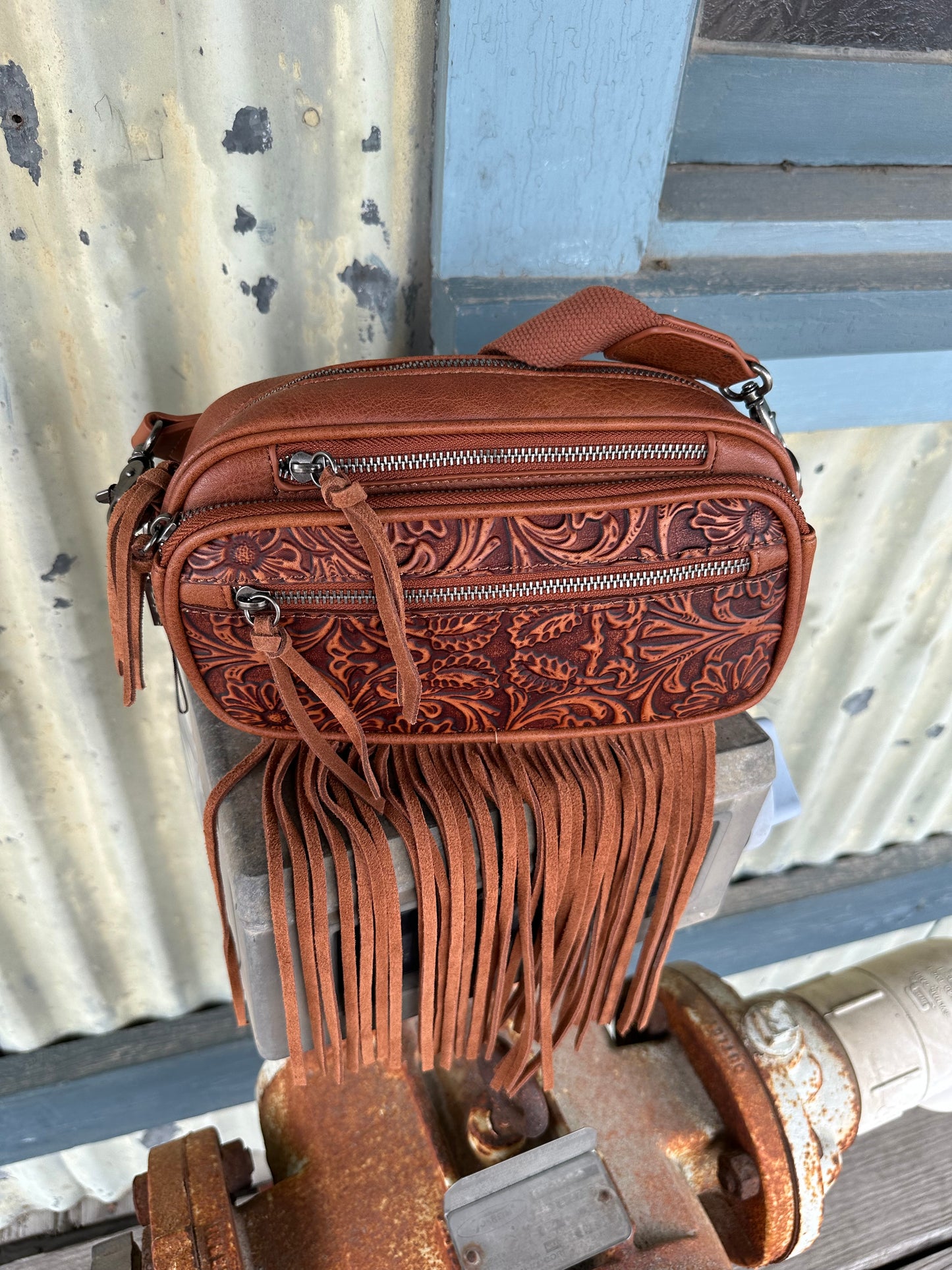 Tooled Leather Fanny Pack