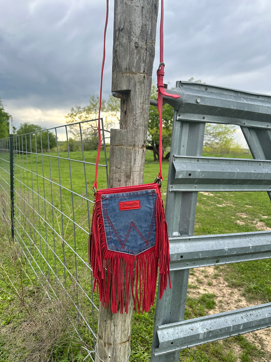 Red Wrangler Fringe Purse