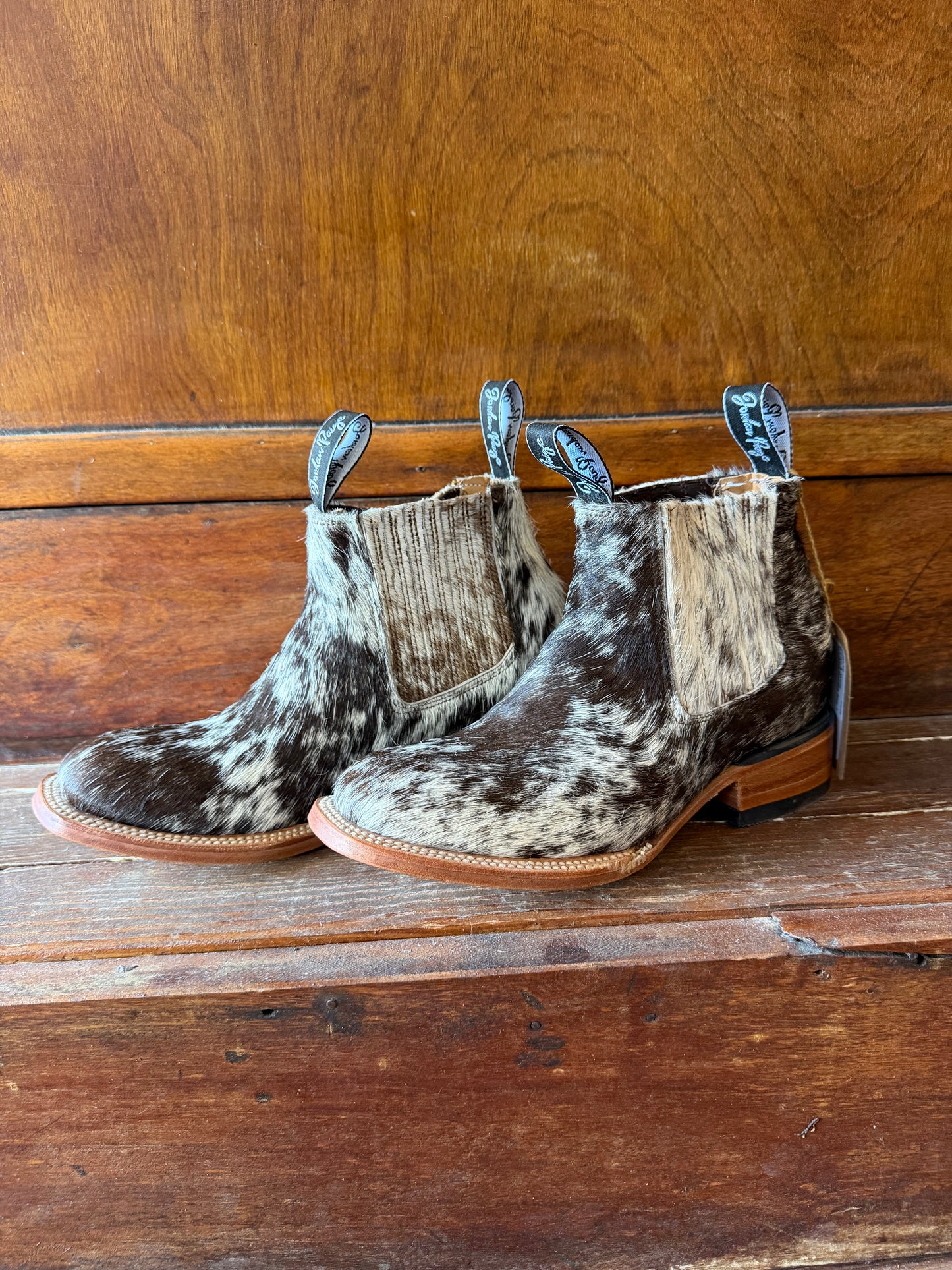 Brown & White Speckled Booties Size: 7