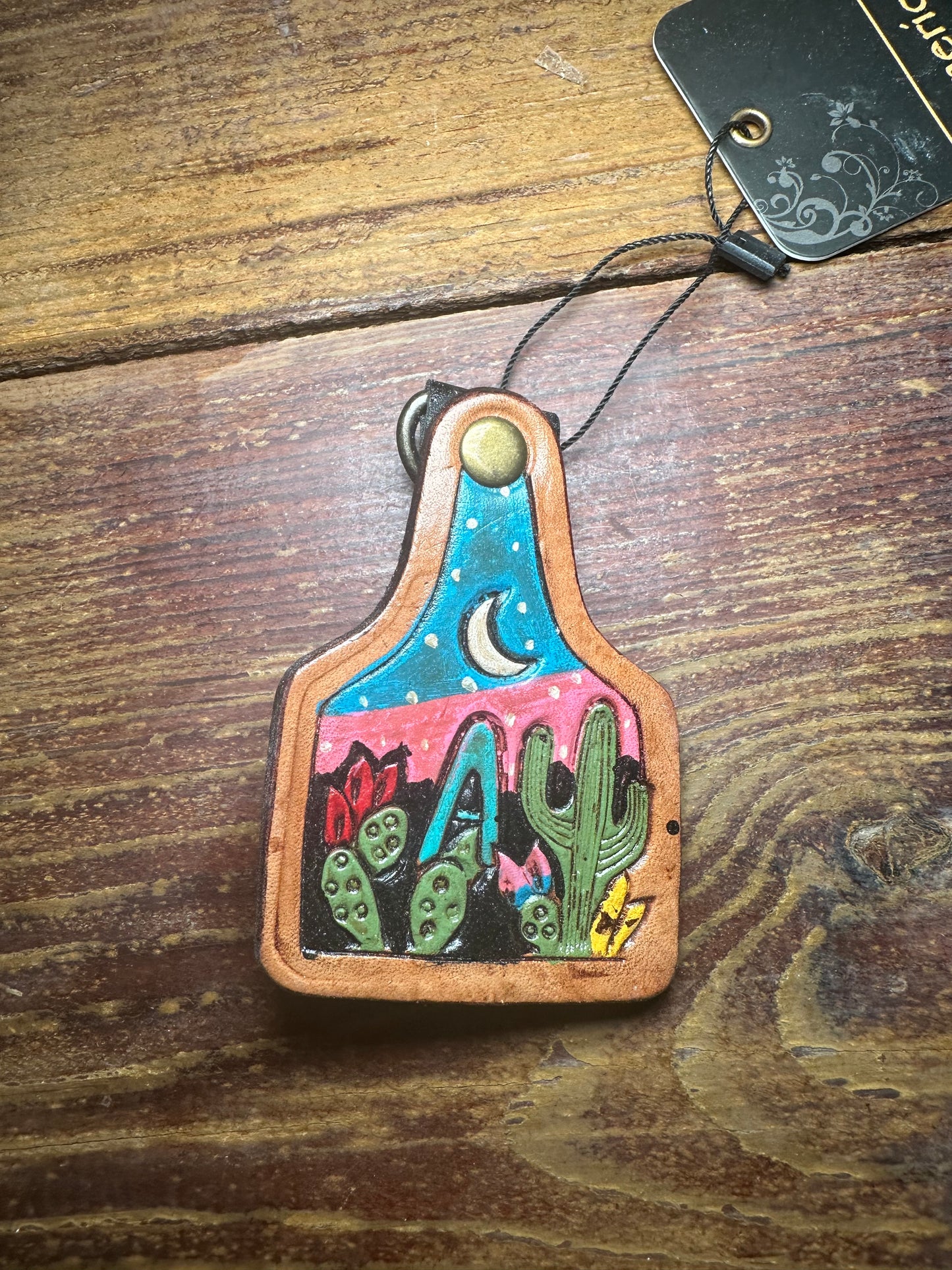 Tooled Space Cactus Key Chain