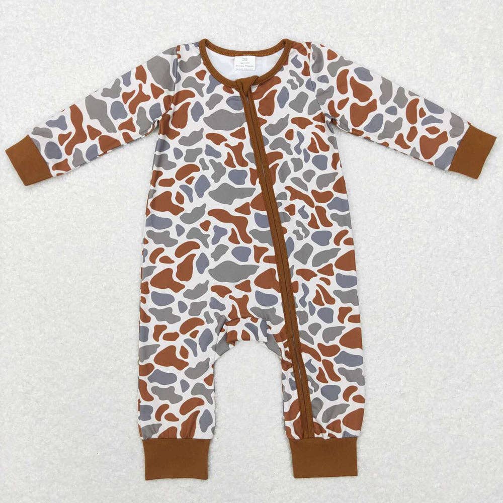 Baby Brown Camo Zip Sleepers