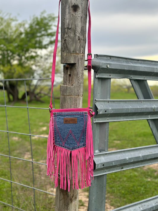 Pink Wrangler Fringe Purse