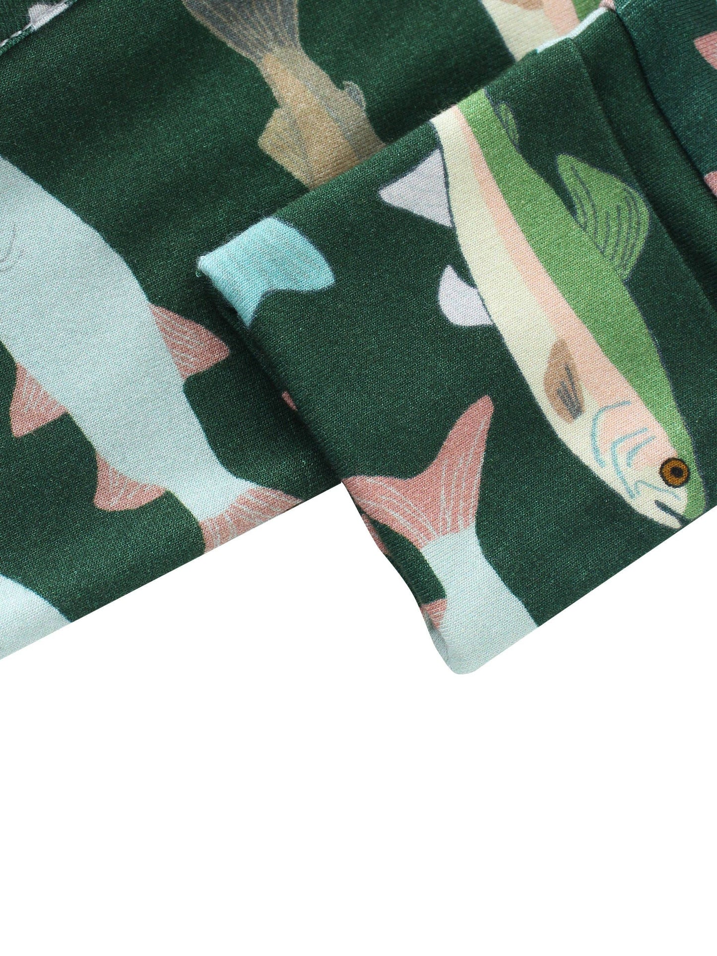 PoshTOT Green River Fish Bamboo Baby Convertible Zippy Romper