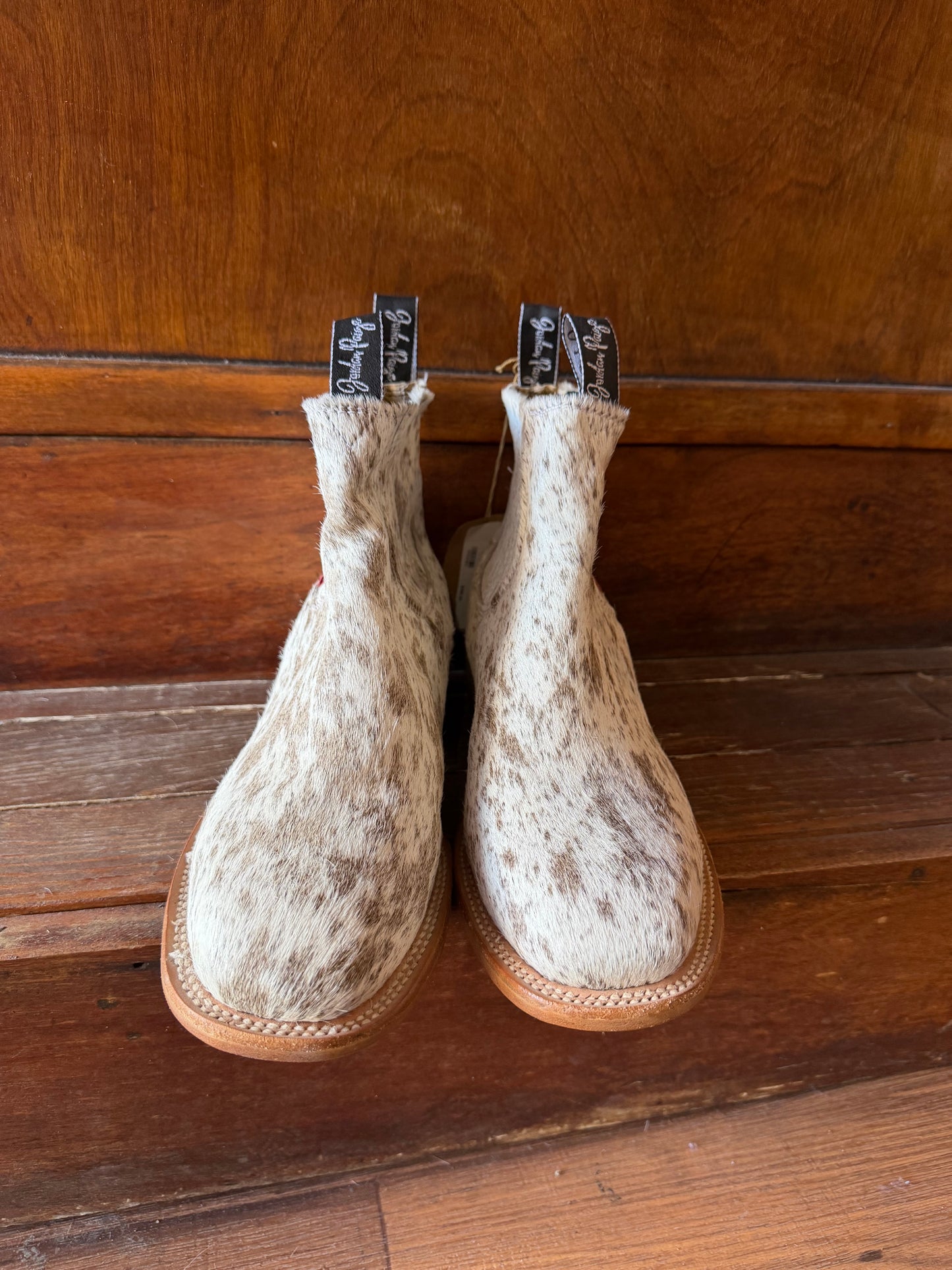 Brown & White Speckled Booties Size: 11