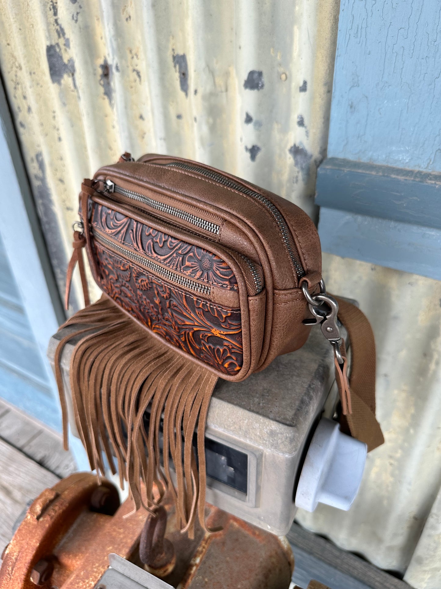 Tooled Leather Fanny Pack