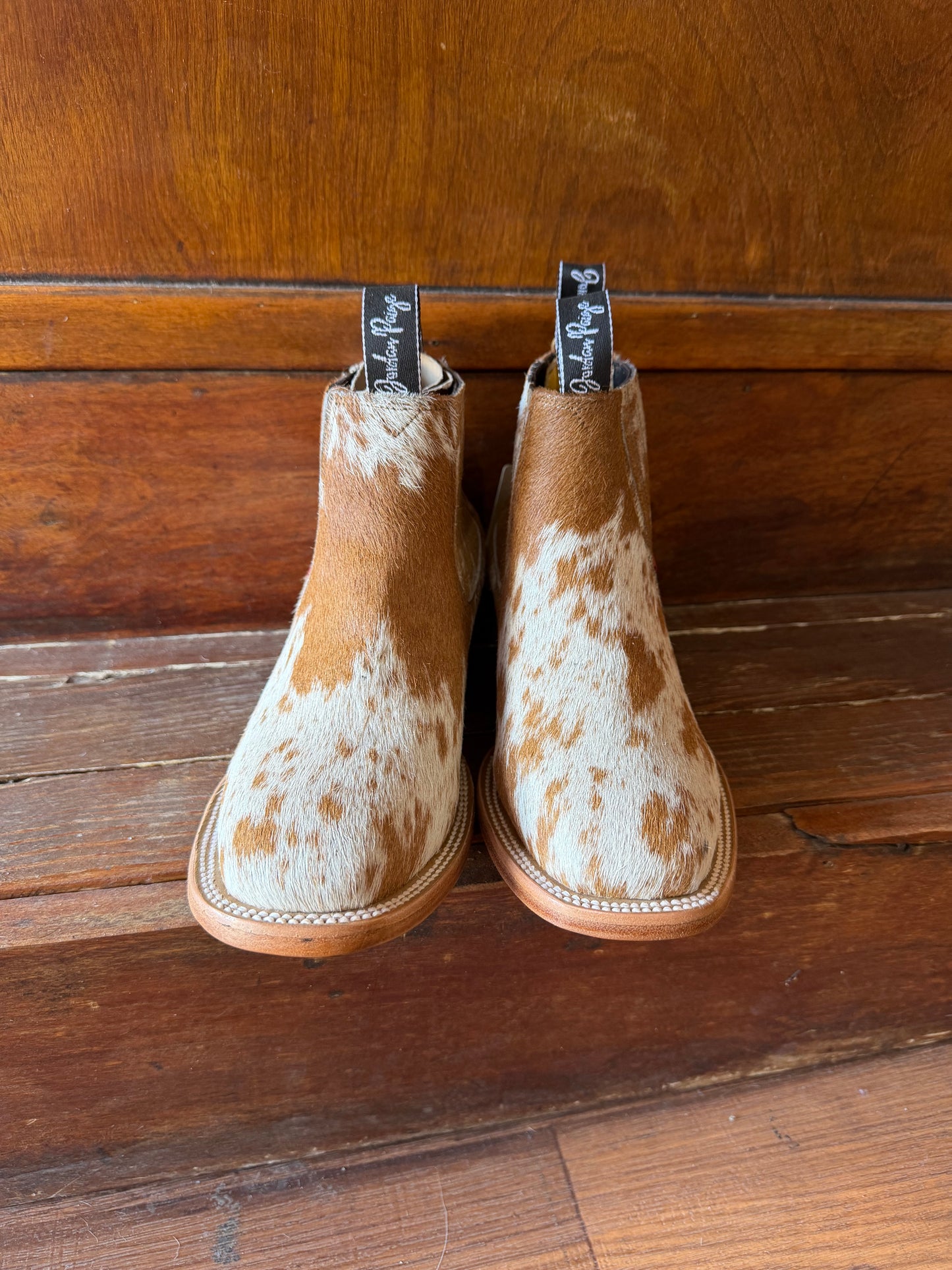 Brown & White Speckled Booties Size: 7.5
