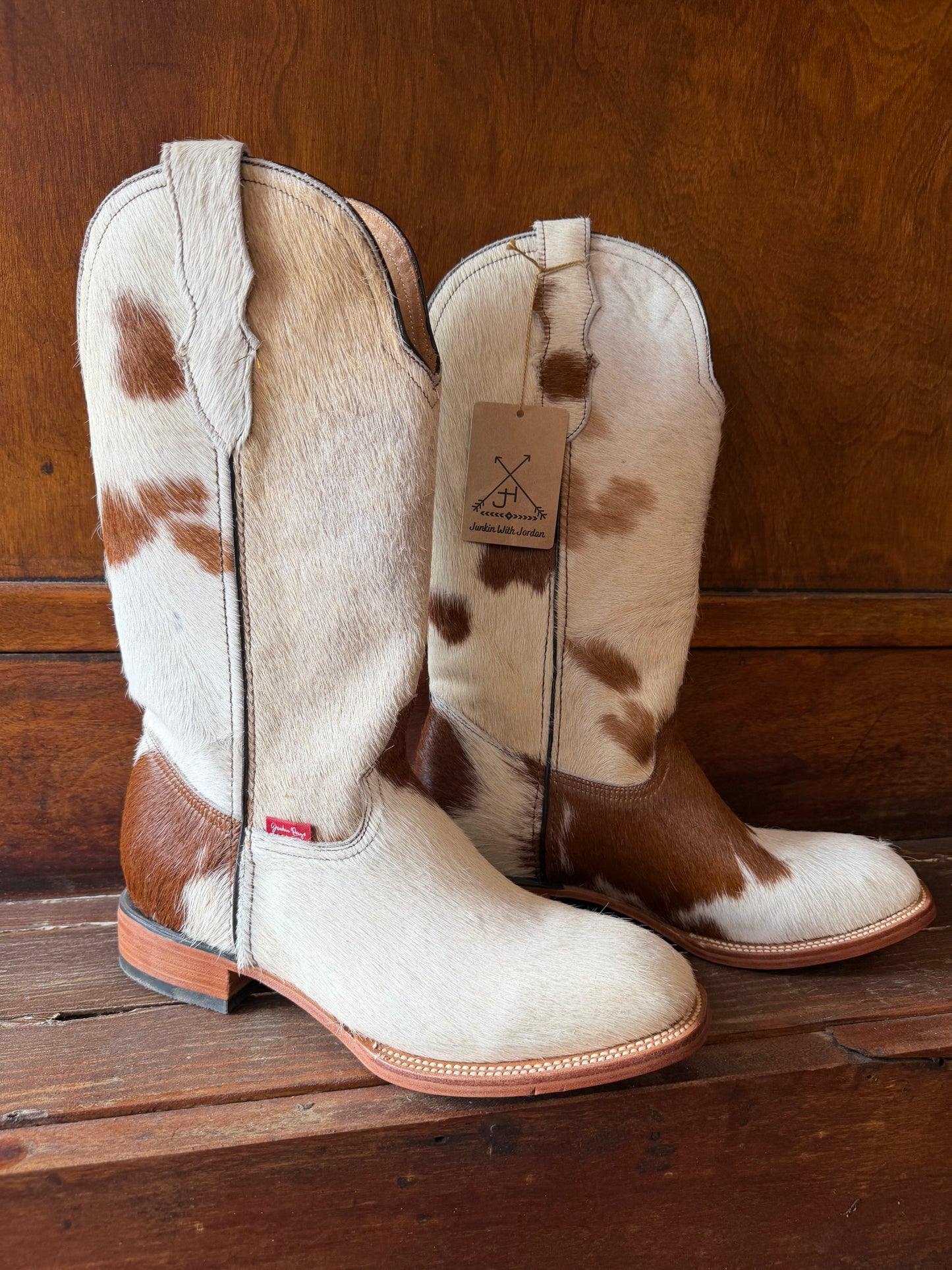 Brown &White Boots Size: 9