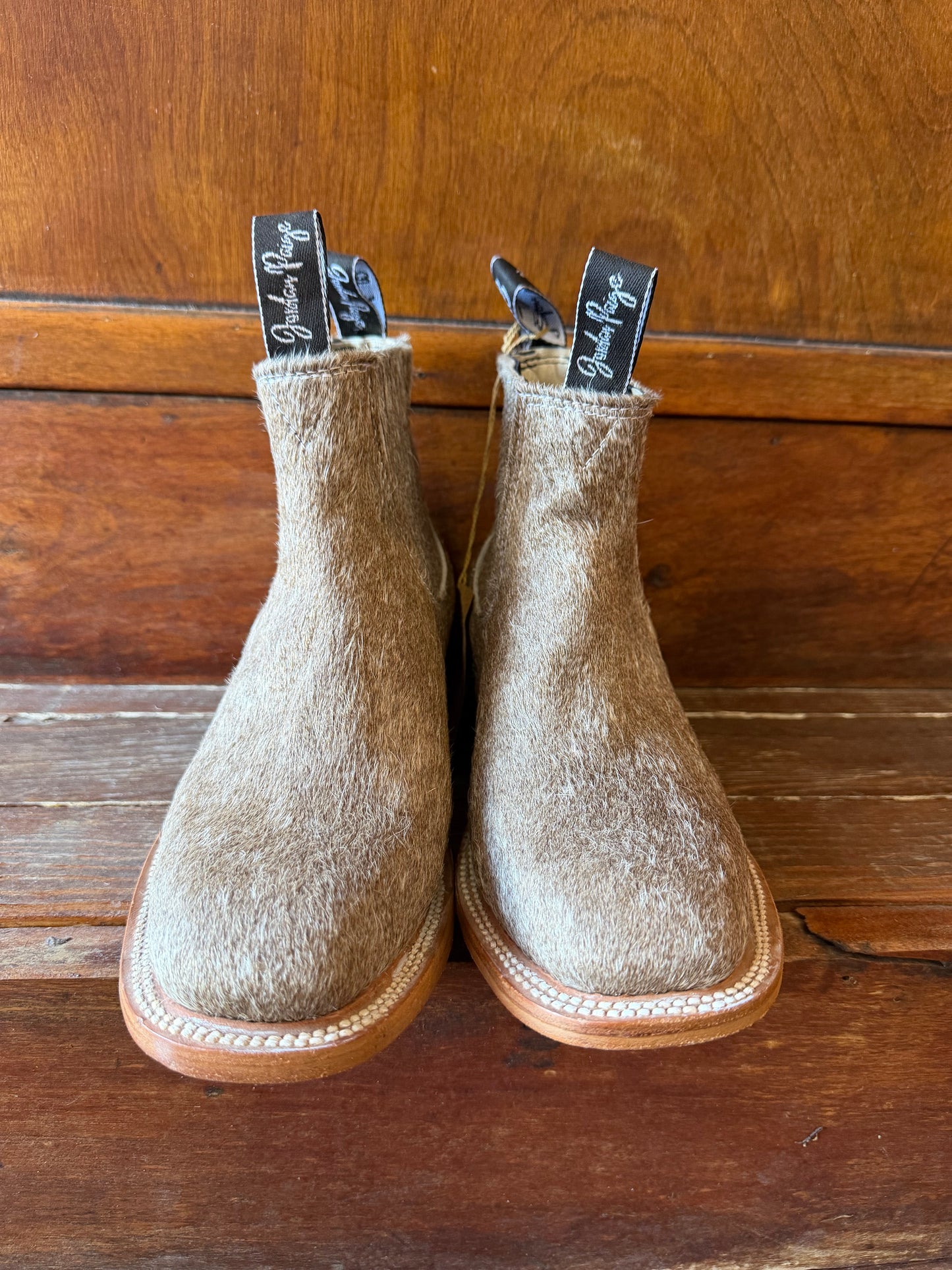 Brown & White Speckled Booties Size: 8
