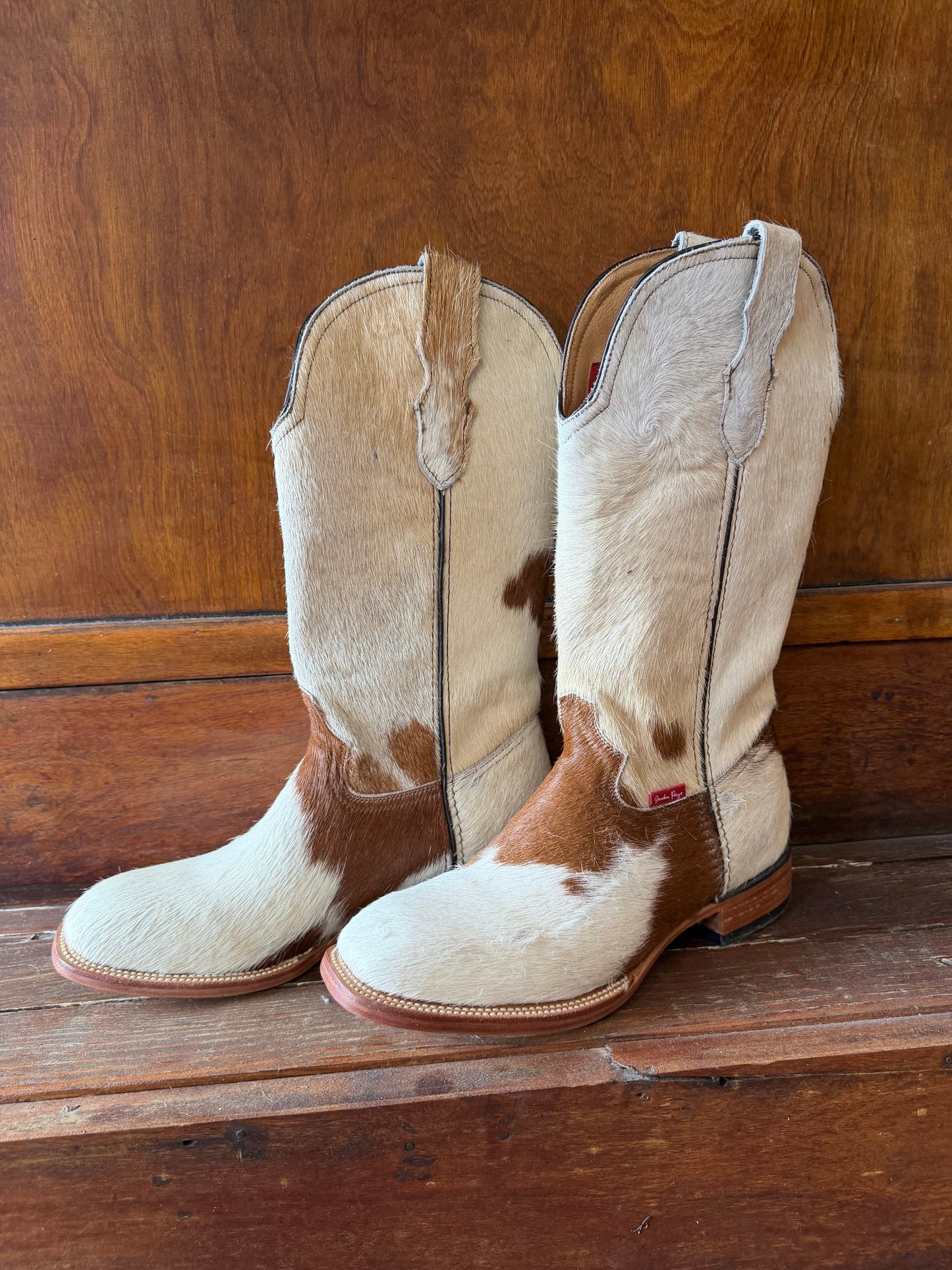 Brown &White Boots Size: 9