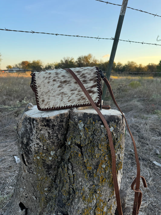 Brown & White Cowhide CB