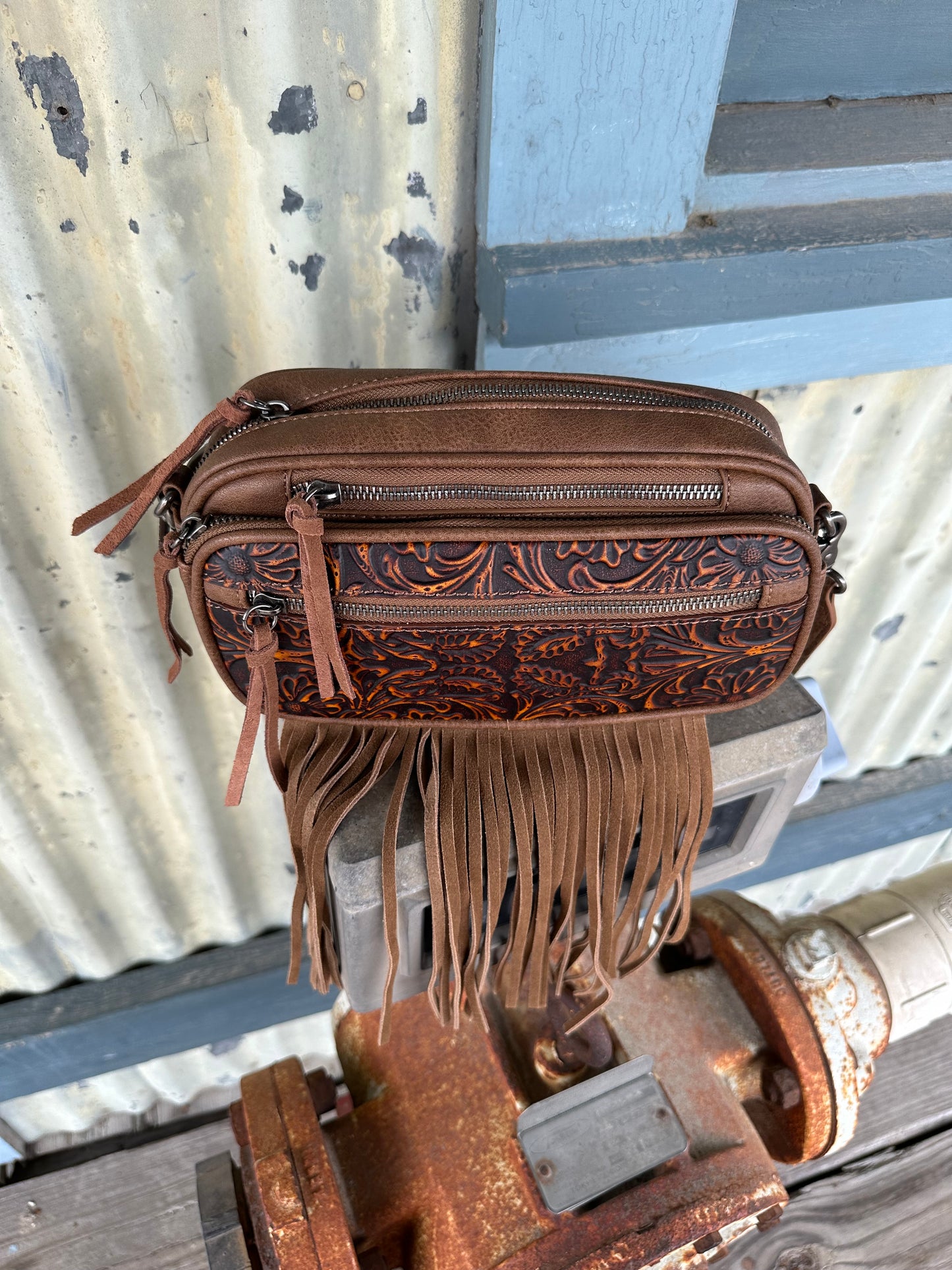 Tooled Leather Fanny Pack