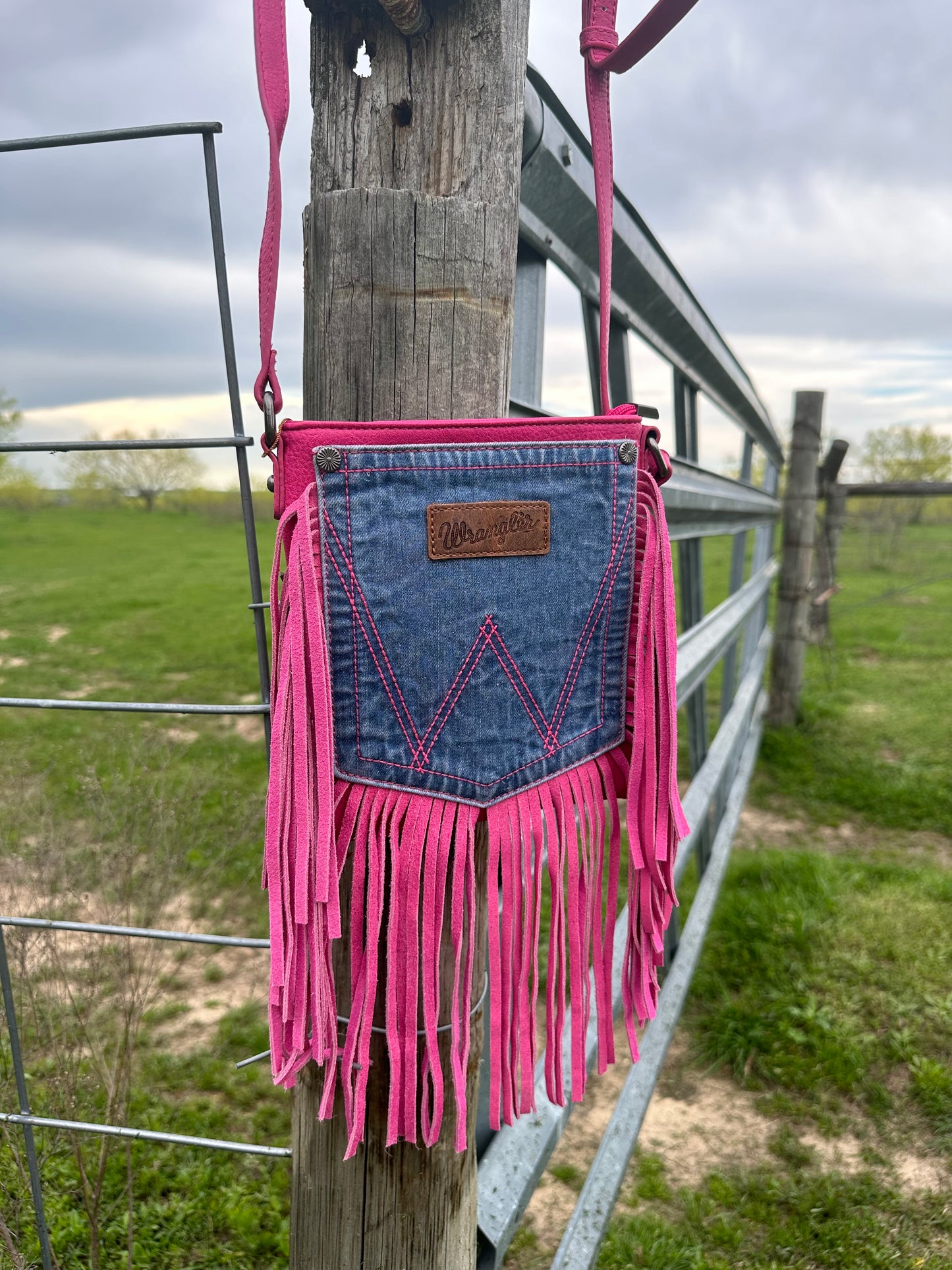 Pink Wrangler Fringe Purse