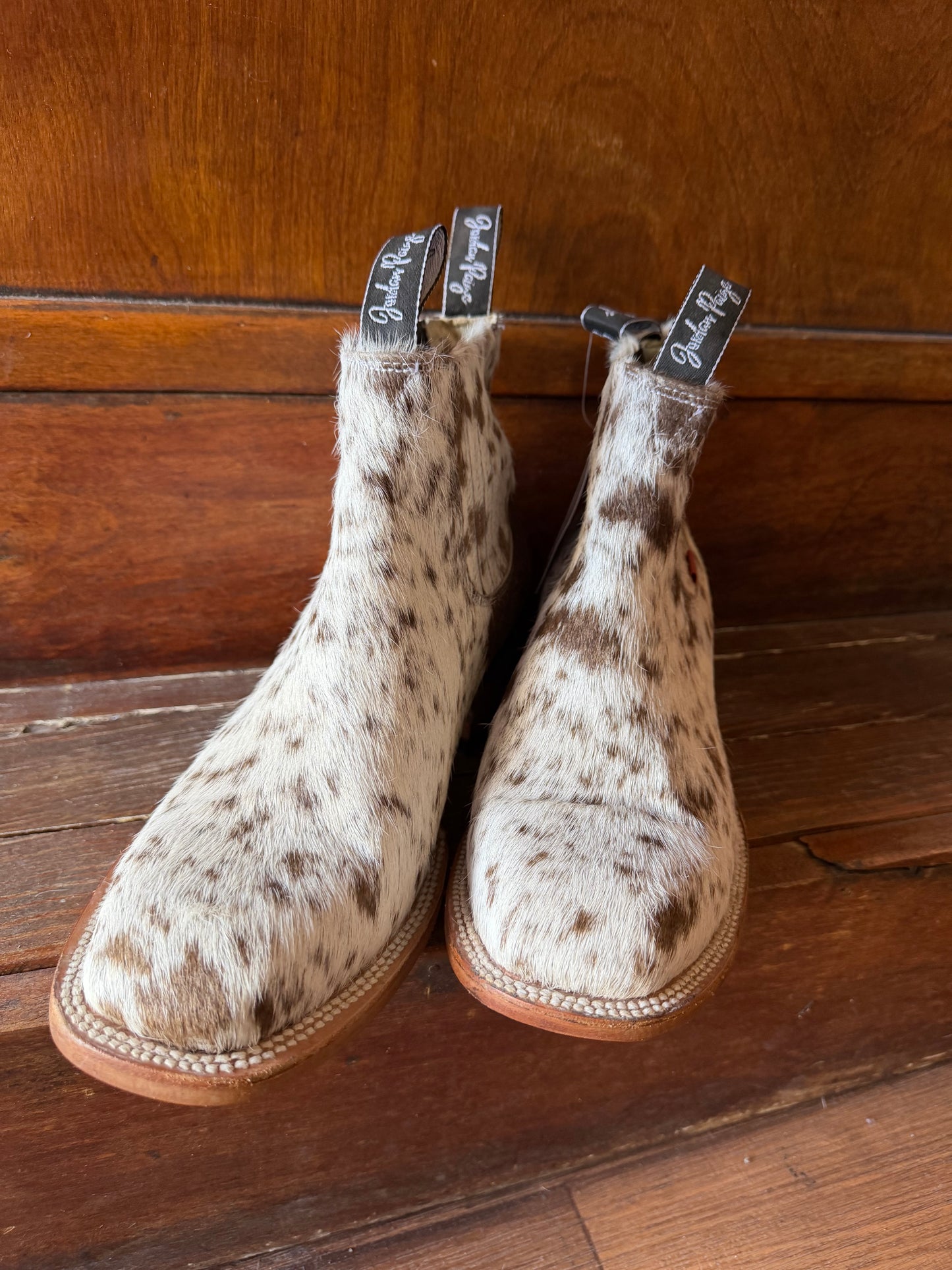 Brown & White Speckled Booties Size: 11.5