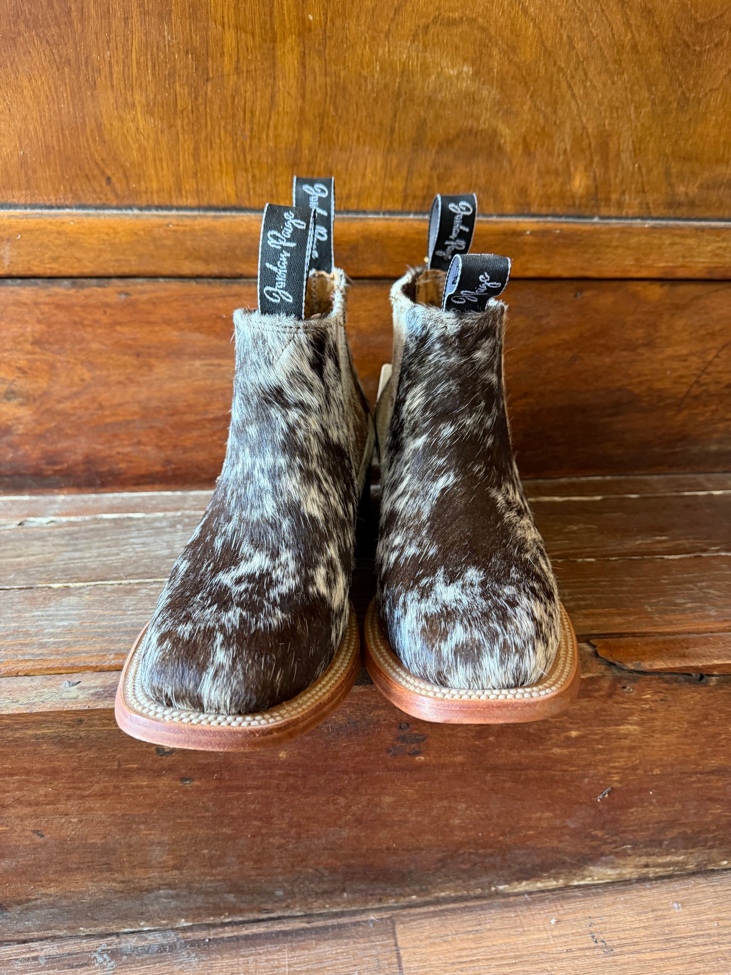 Brown & White Speckled Booties Size: 7