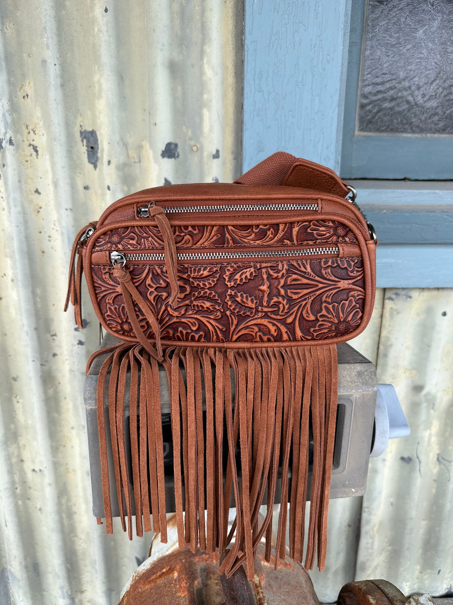 Tooled Leather Fanny Pack