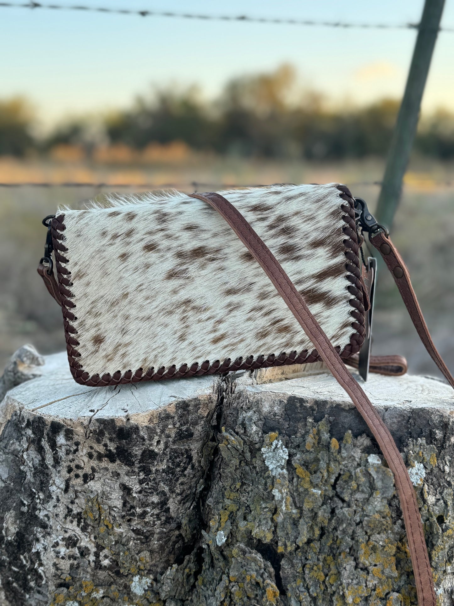 Brown & White Cowhide CB