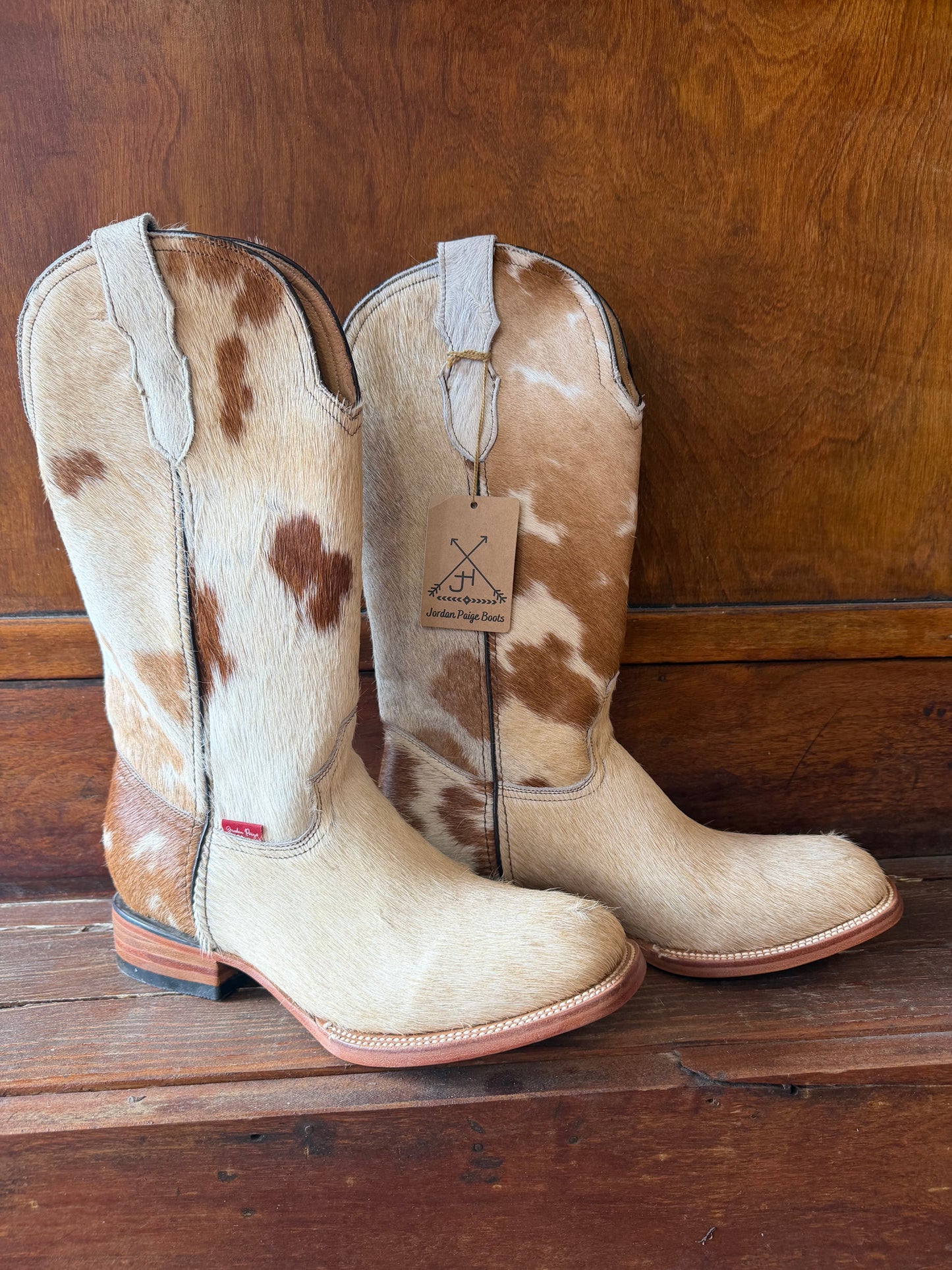 Brown & White Boots Size: 10