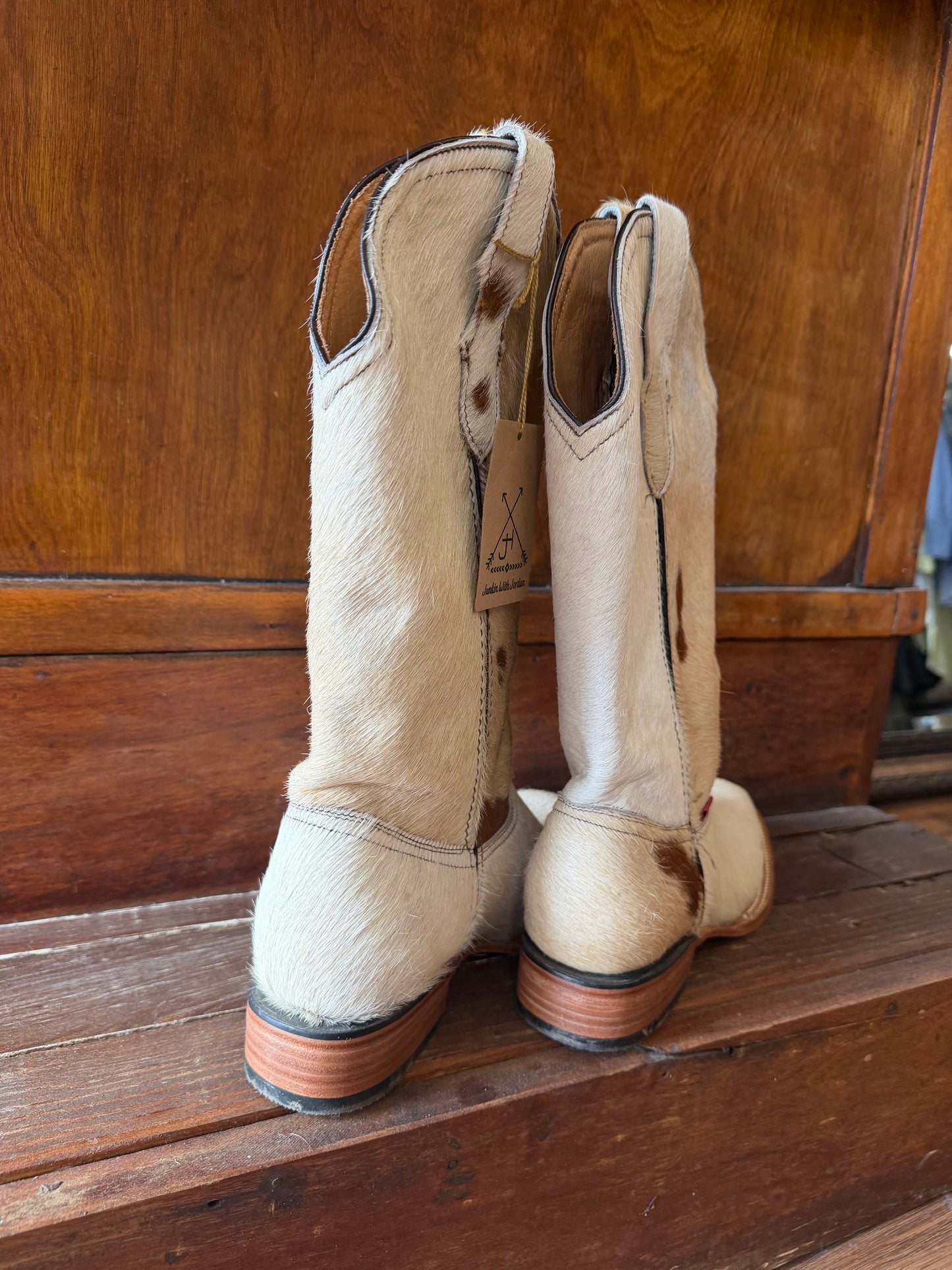 Brown & White Boots Size: 9.5
