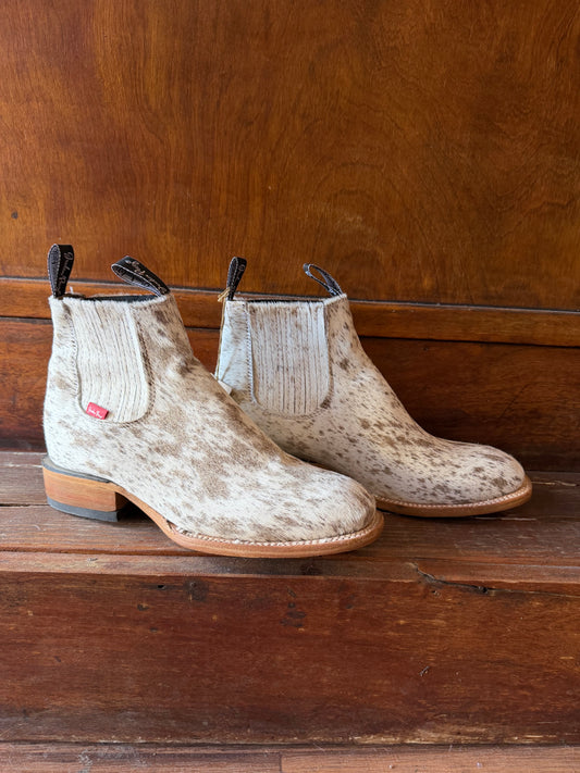 Brown & White Speckled Booties Size: 11