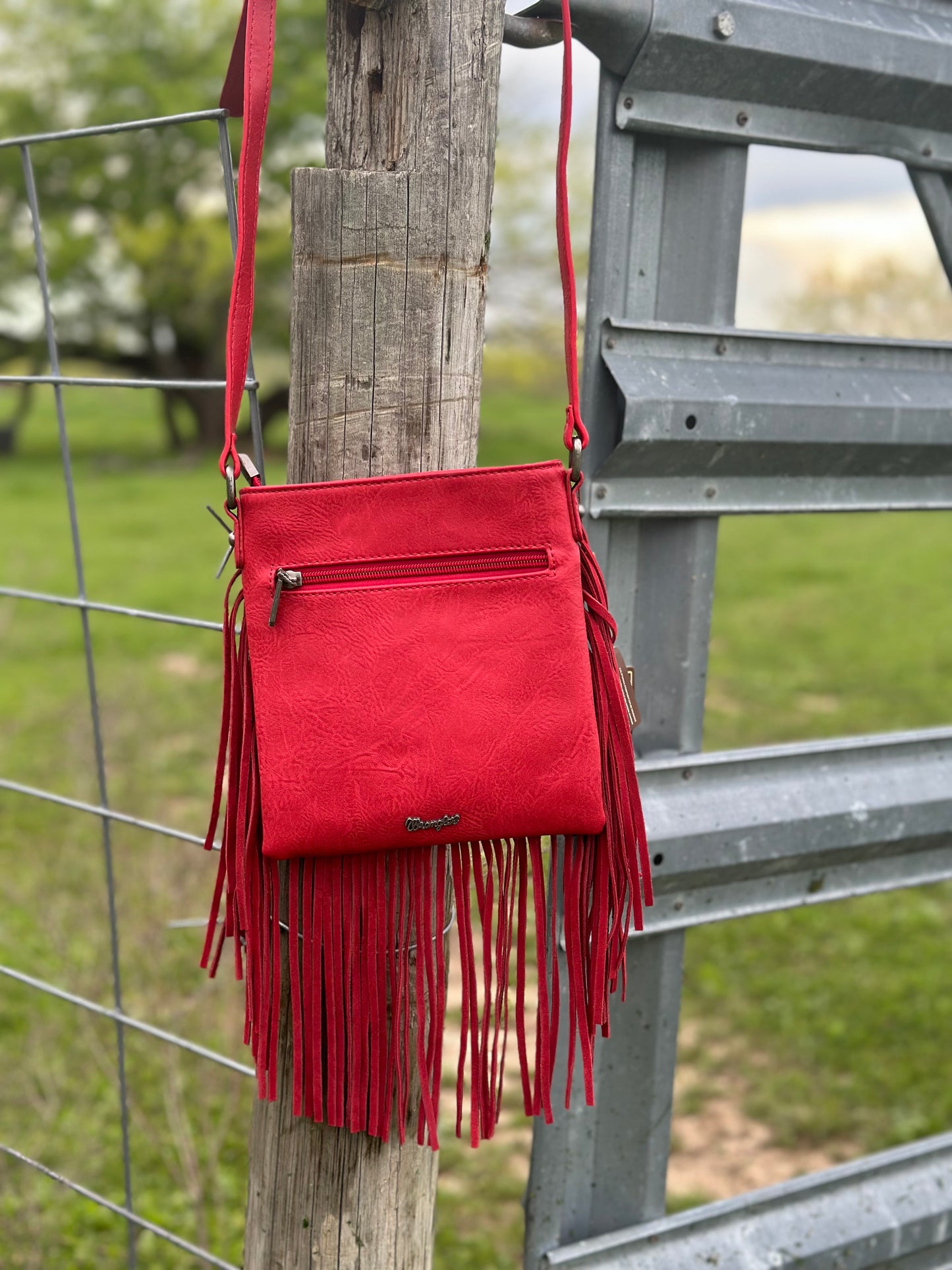 Red Wrangler Fringe Purse