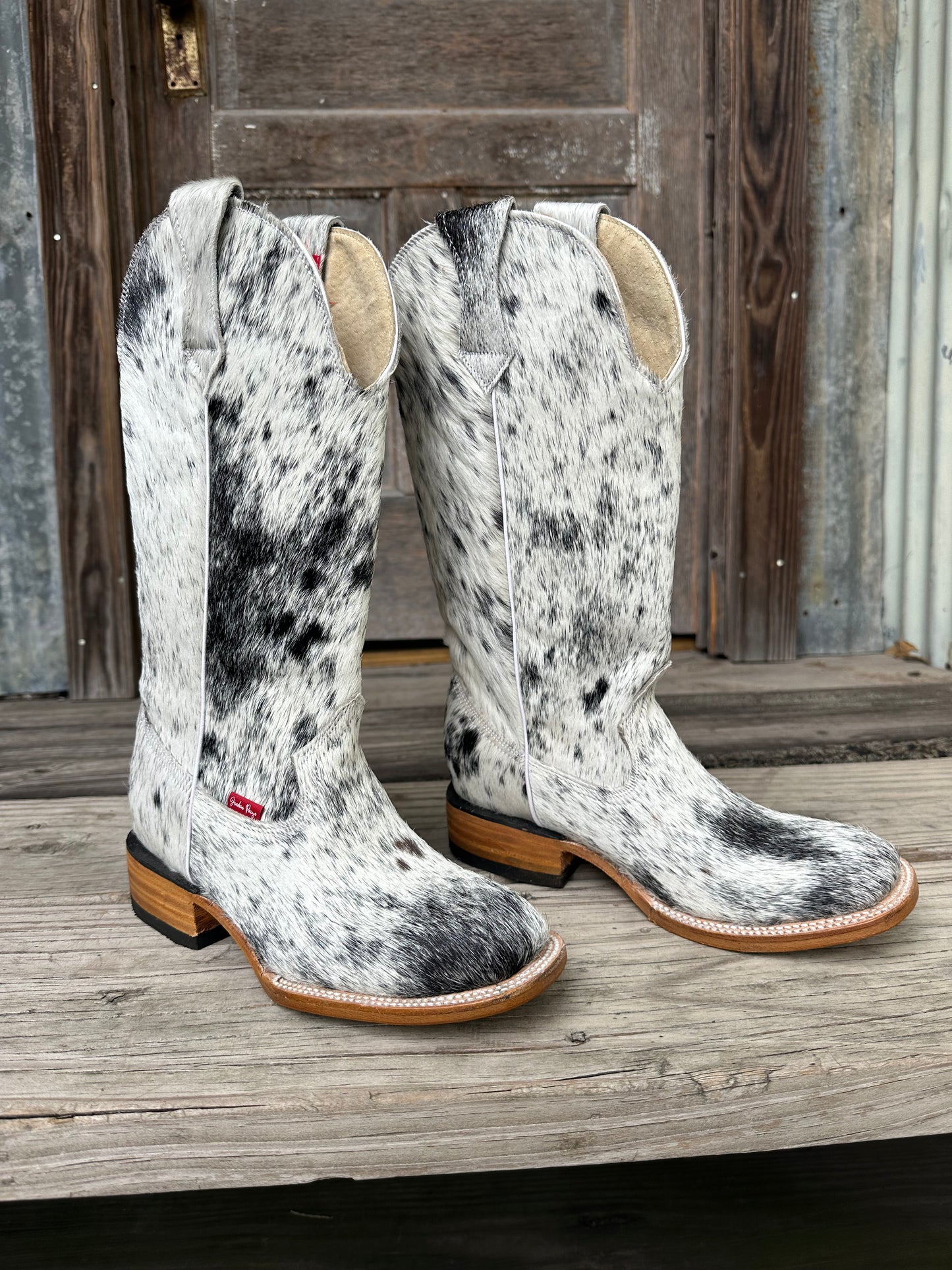 Black & White Speckled Boots Size: 8