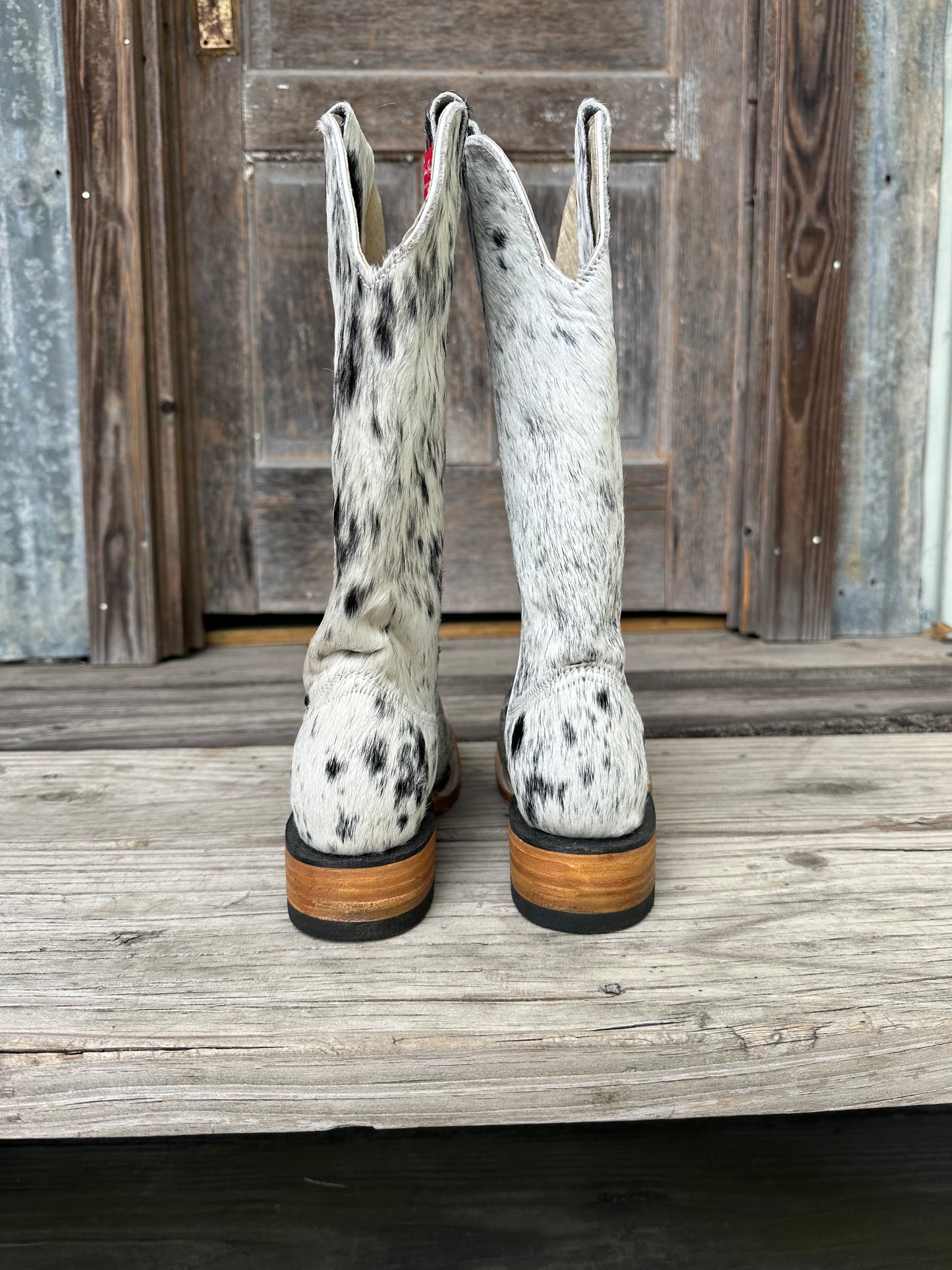 Black & White Speckled Boots Size: 8