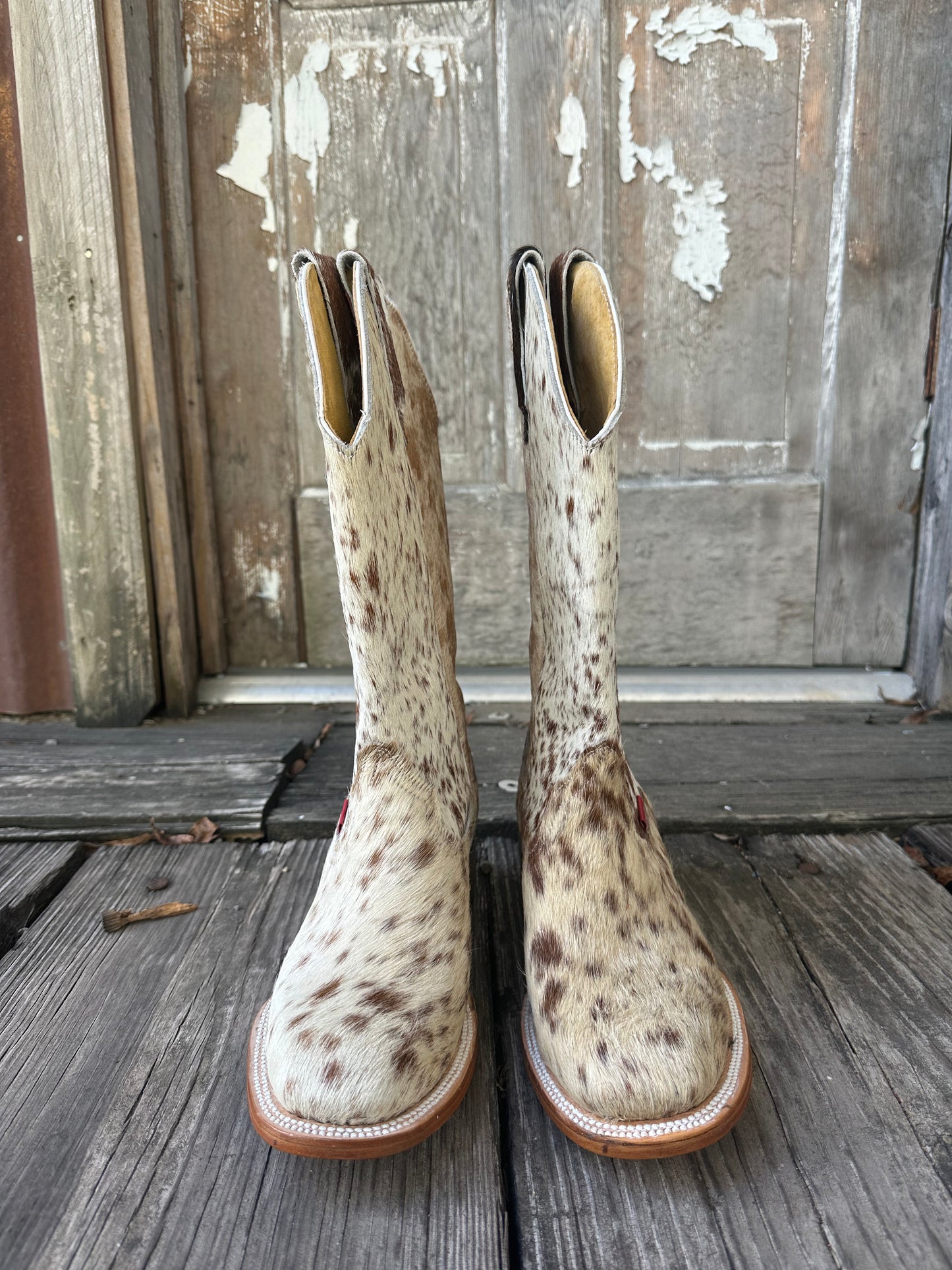 Brown & White Speckled Boots Size: 9